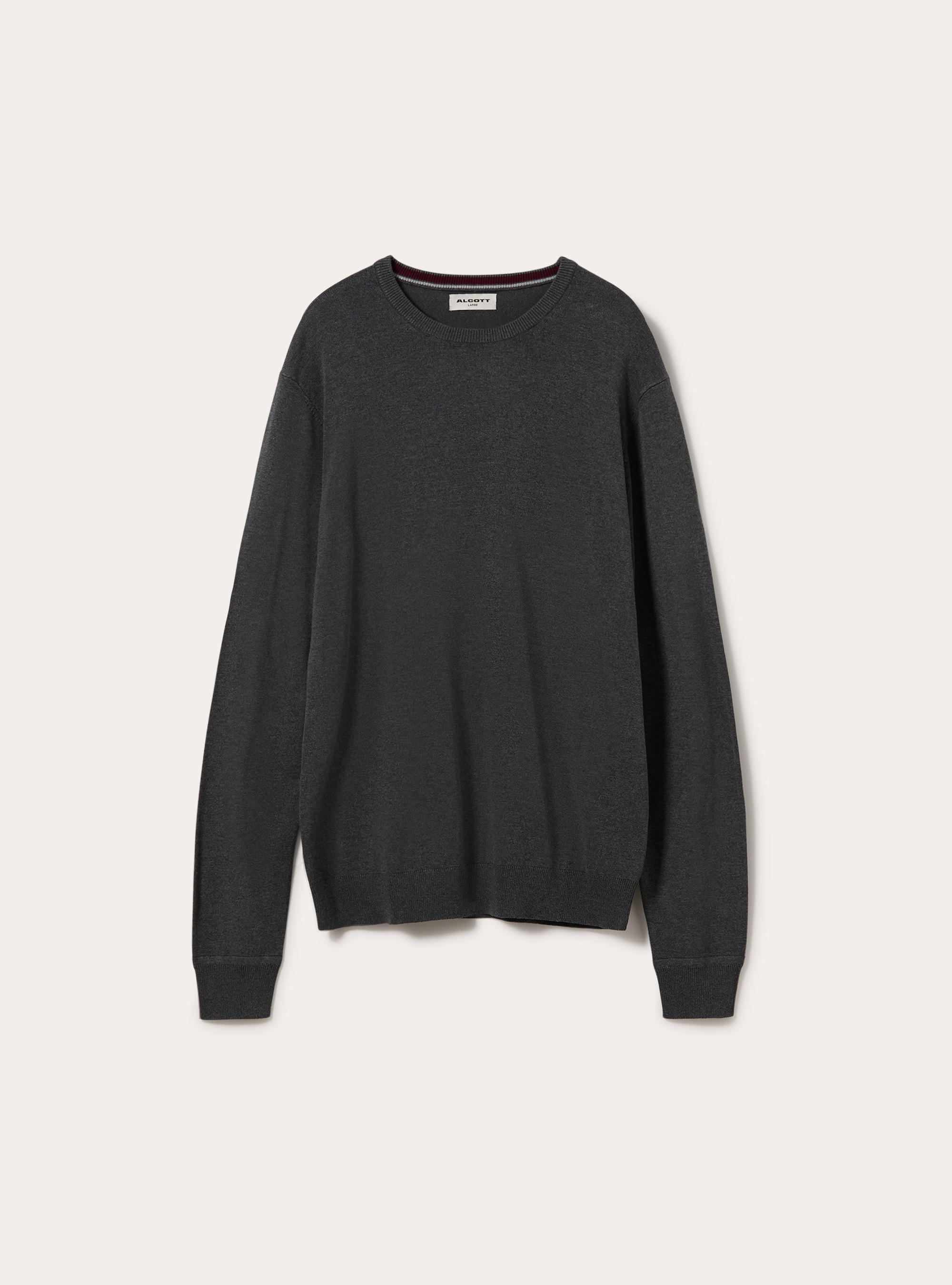 Pullover girocollo in viscosa, MGY1 GREY MEL DARK