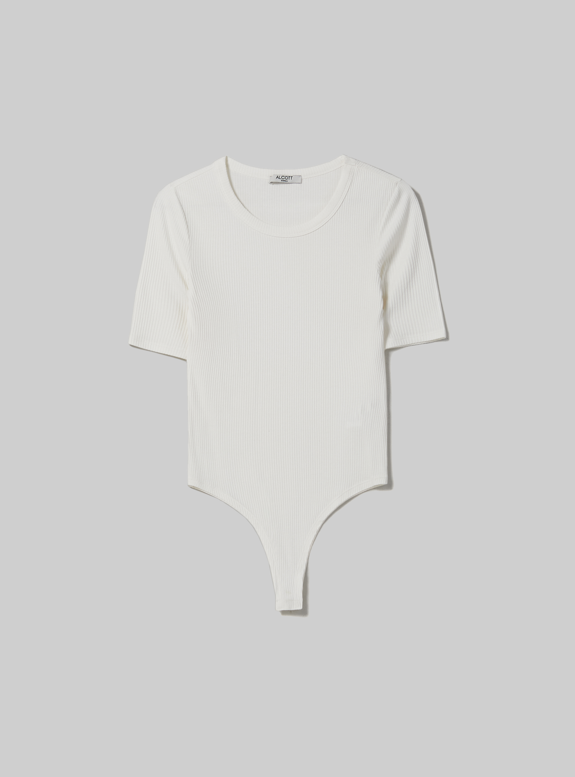Ribbed short sleeved bodysuit
