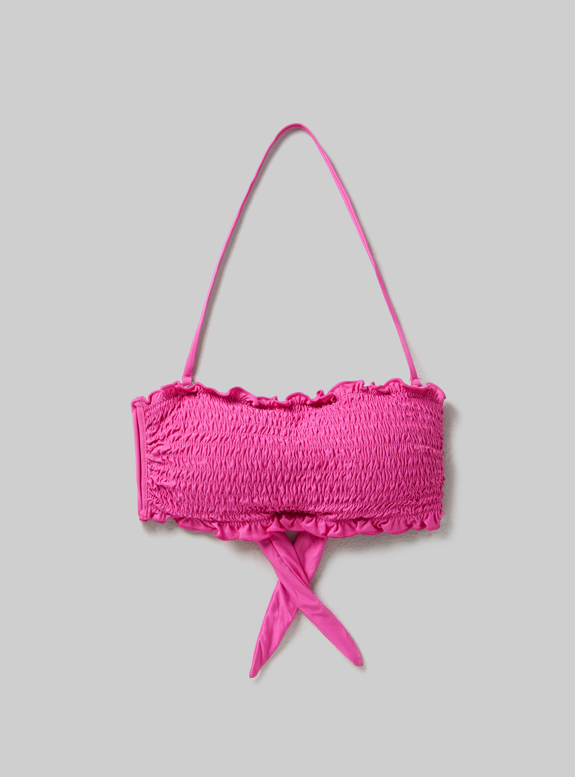 Textured bandeau bikini top, FX2 FUXIA MEDIUM