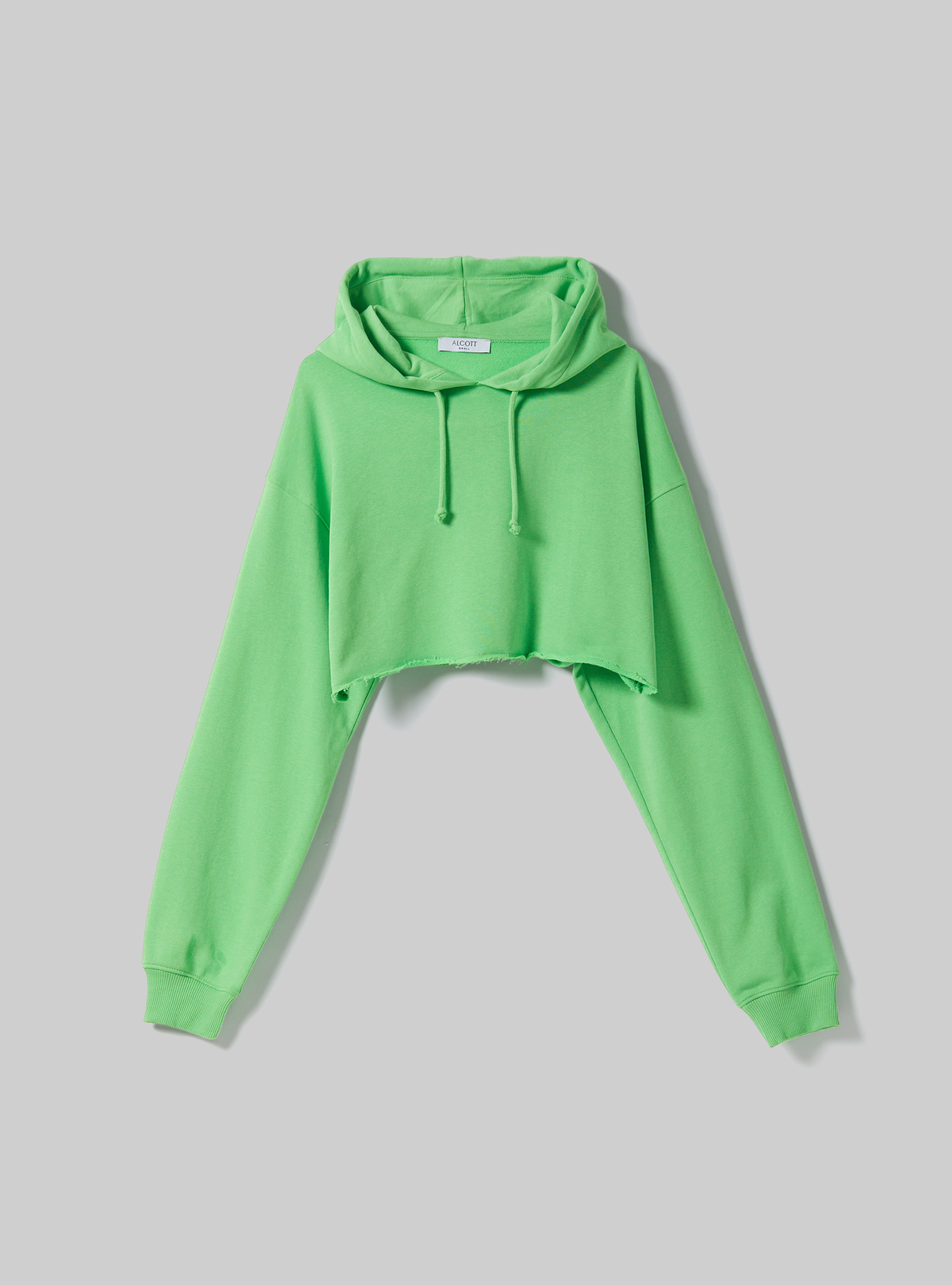 Felpa cropped con cappuccio, GN3 GREEN LIGHT