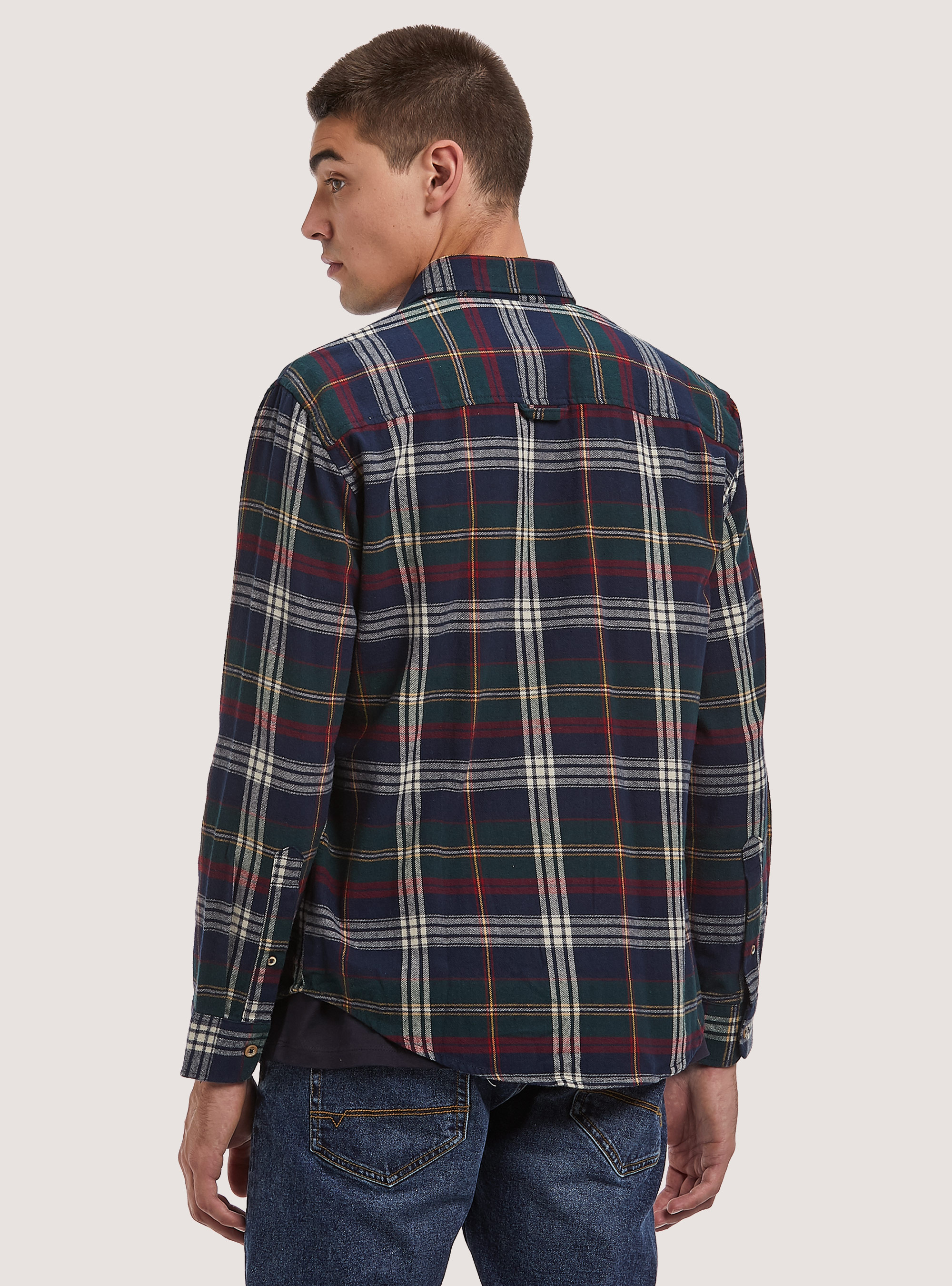 Camicia a quadri in flanella, BL2 BLUE MEDIUM