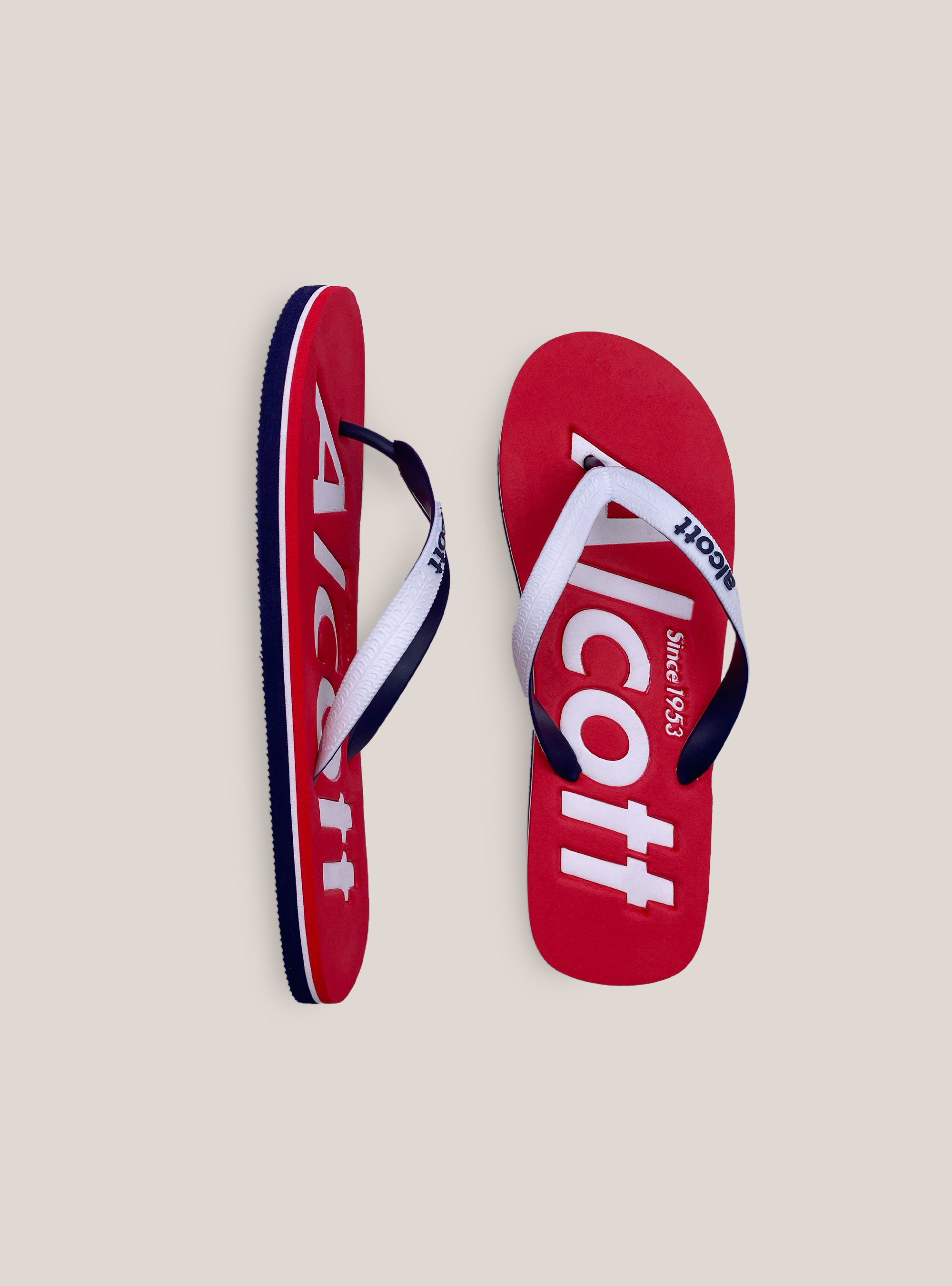 Infradito con logo, C3377 RED