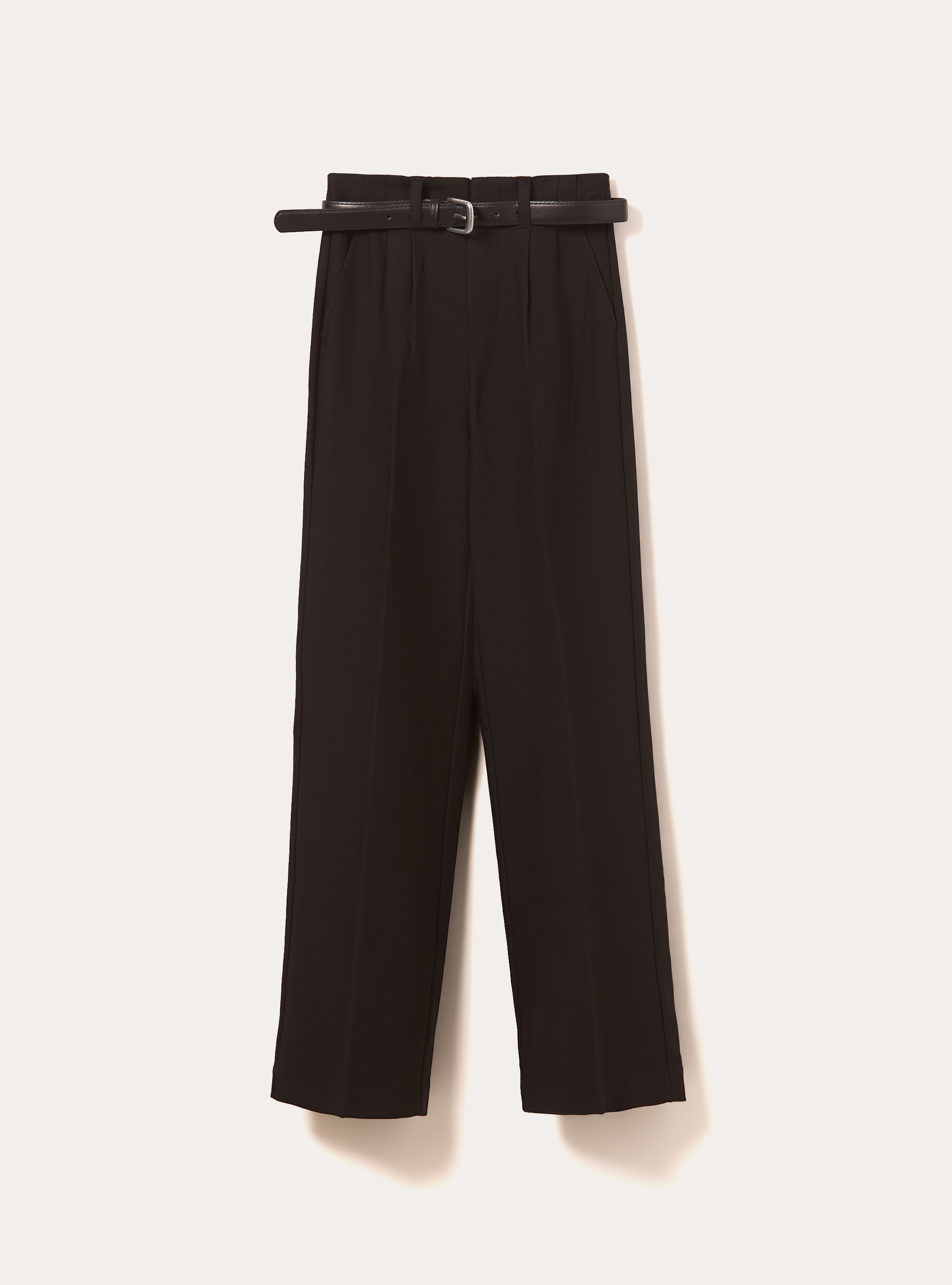 Tailored trousers with belt, BK1 BLACK