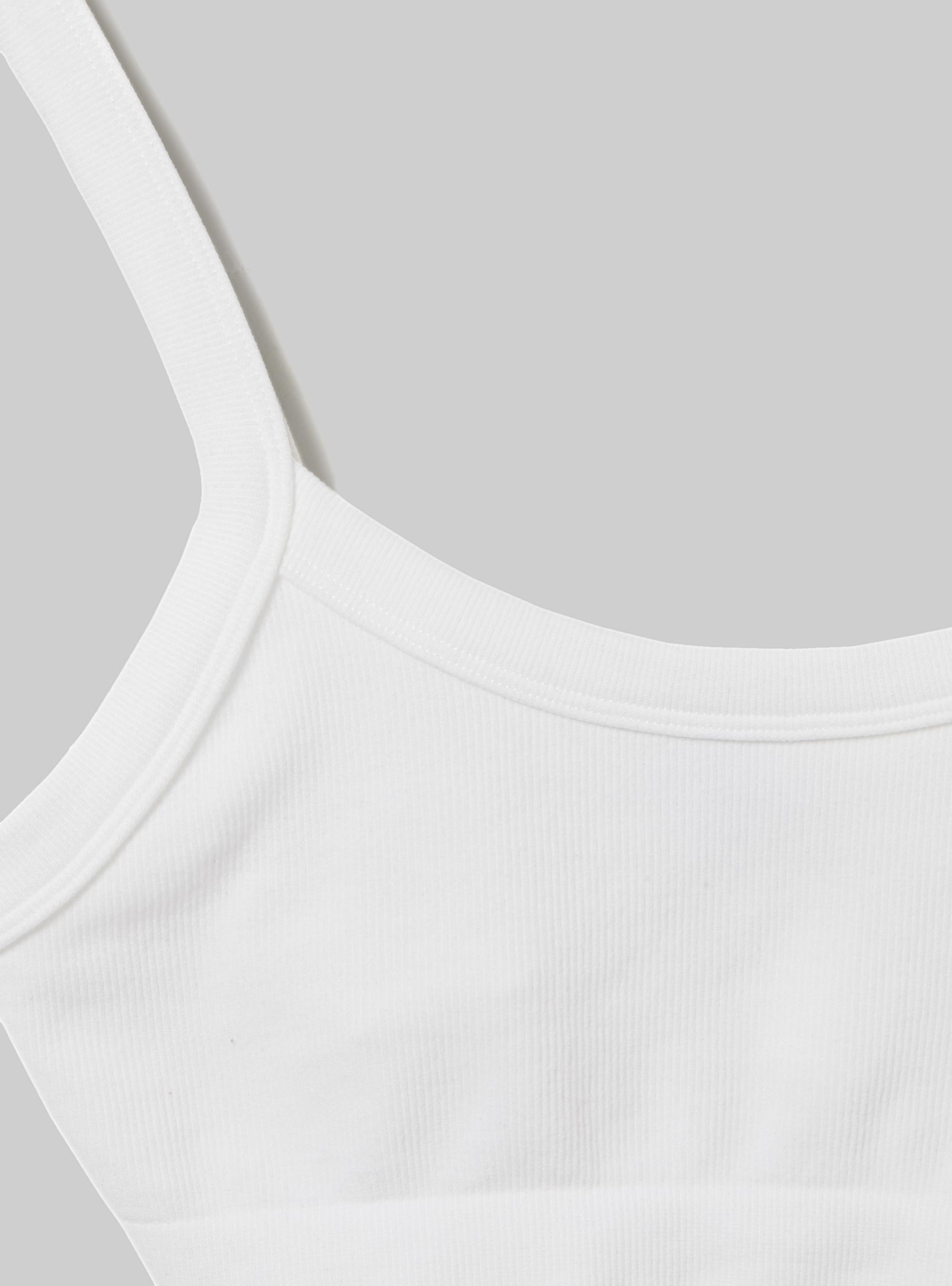 Ribbed brassiere top, WH1 OFF WHITE