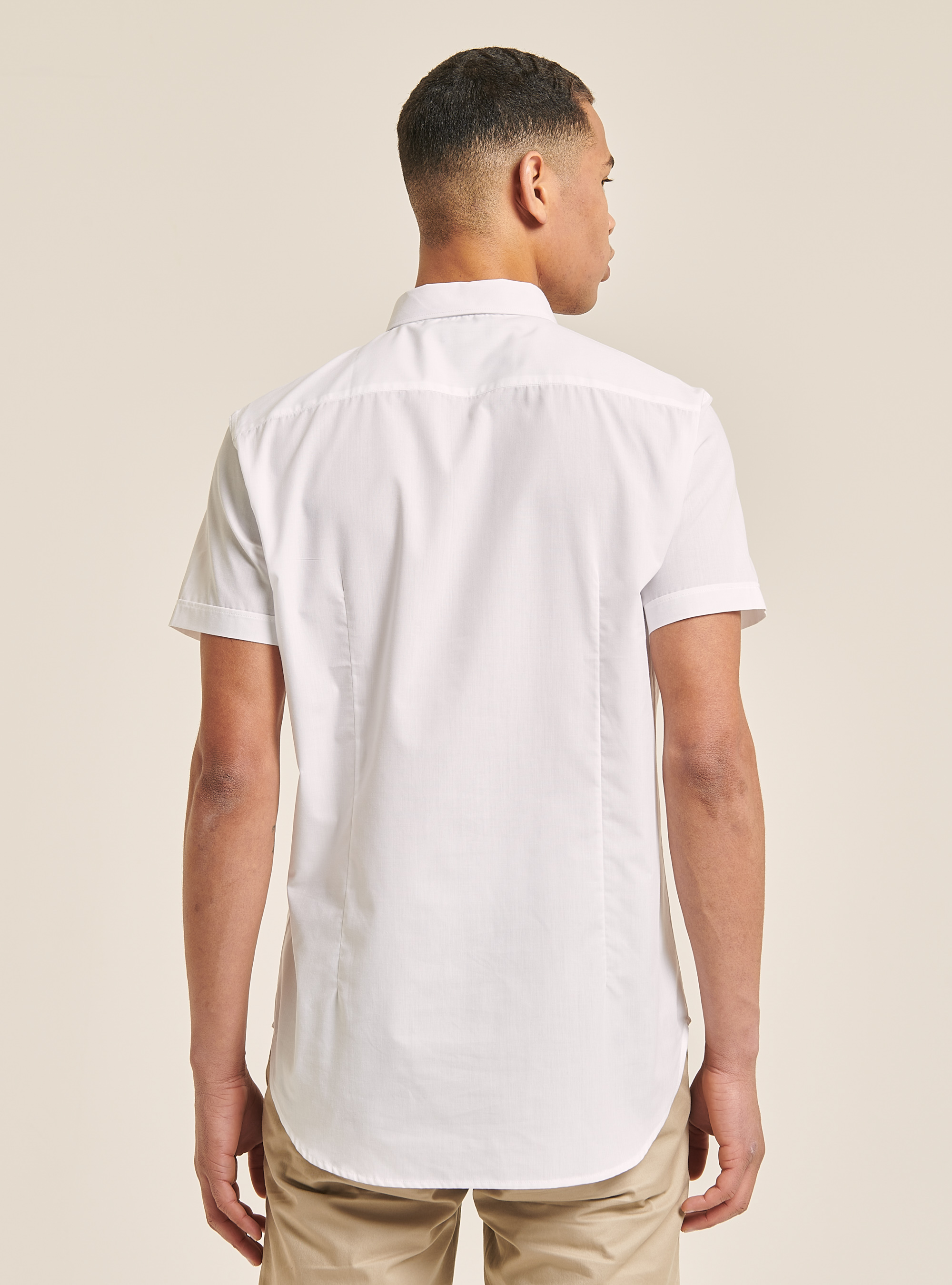 Short-sleeved shirt, WHITE