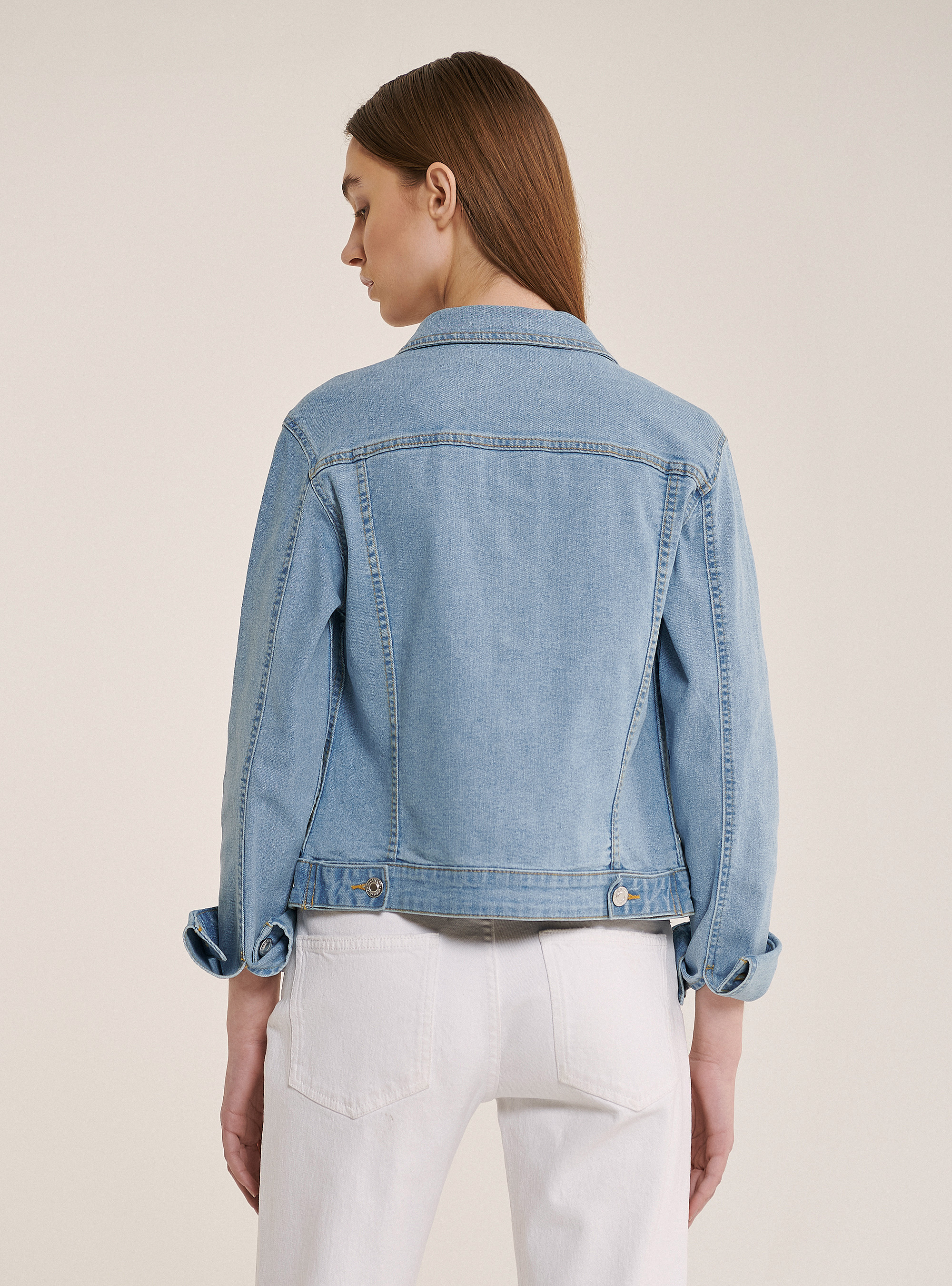 Stretch denim jacket, C196 AZZURRE