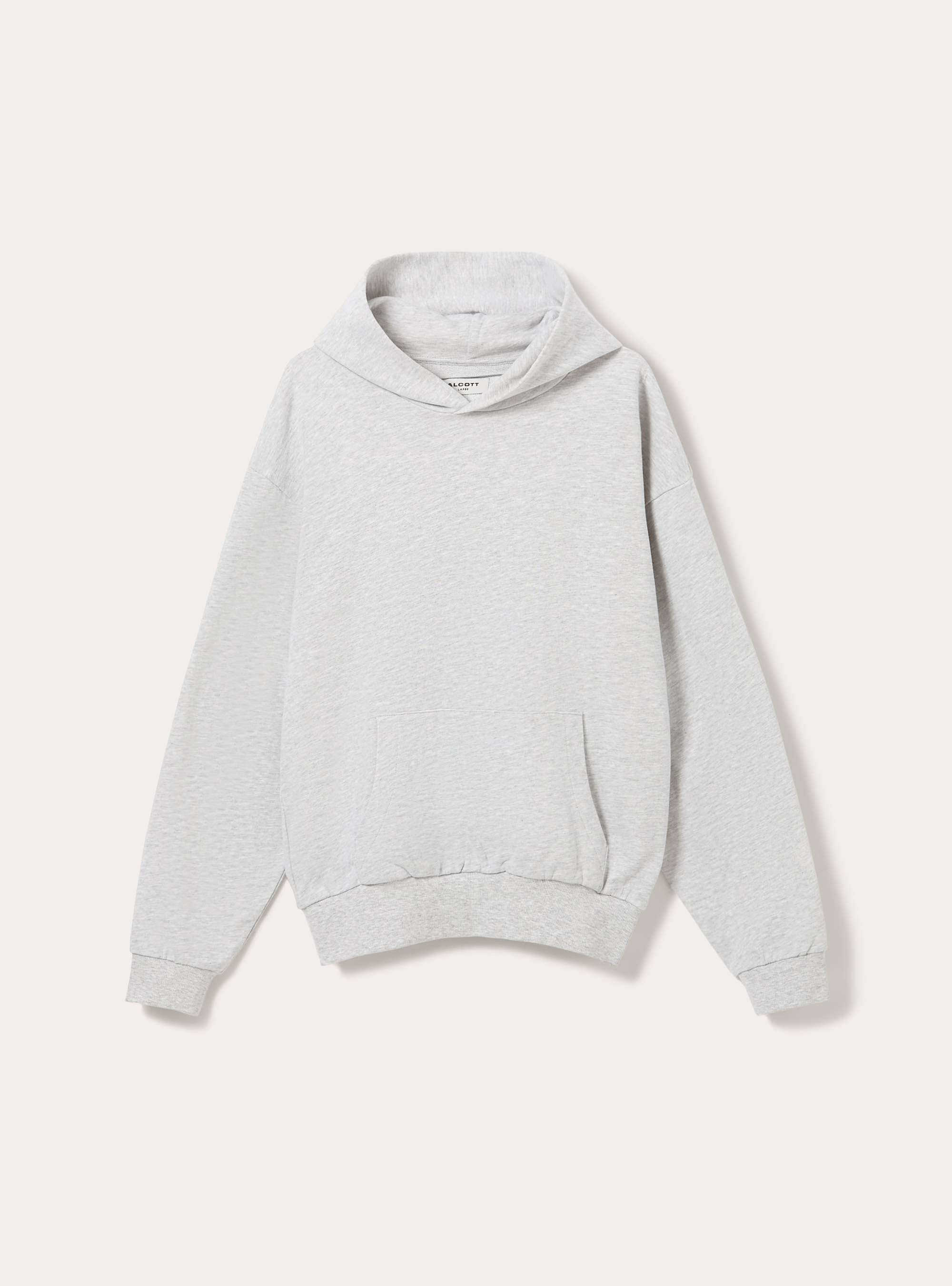 Boxy Fit Hooded Sweatshirt, MGY3 GREY MEL LIGHT