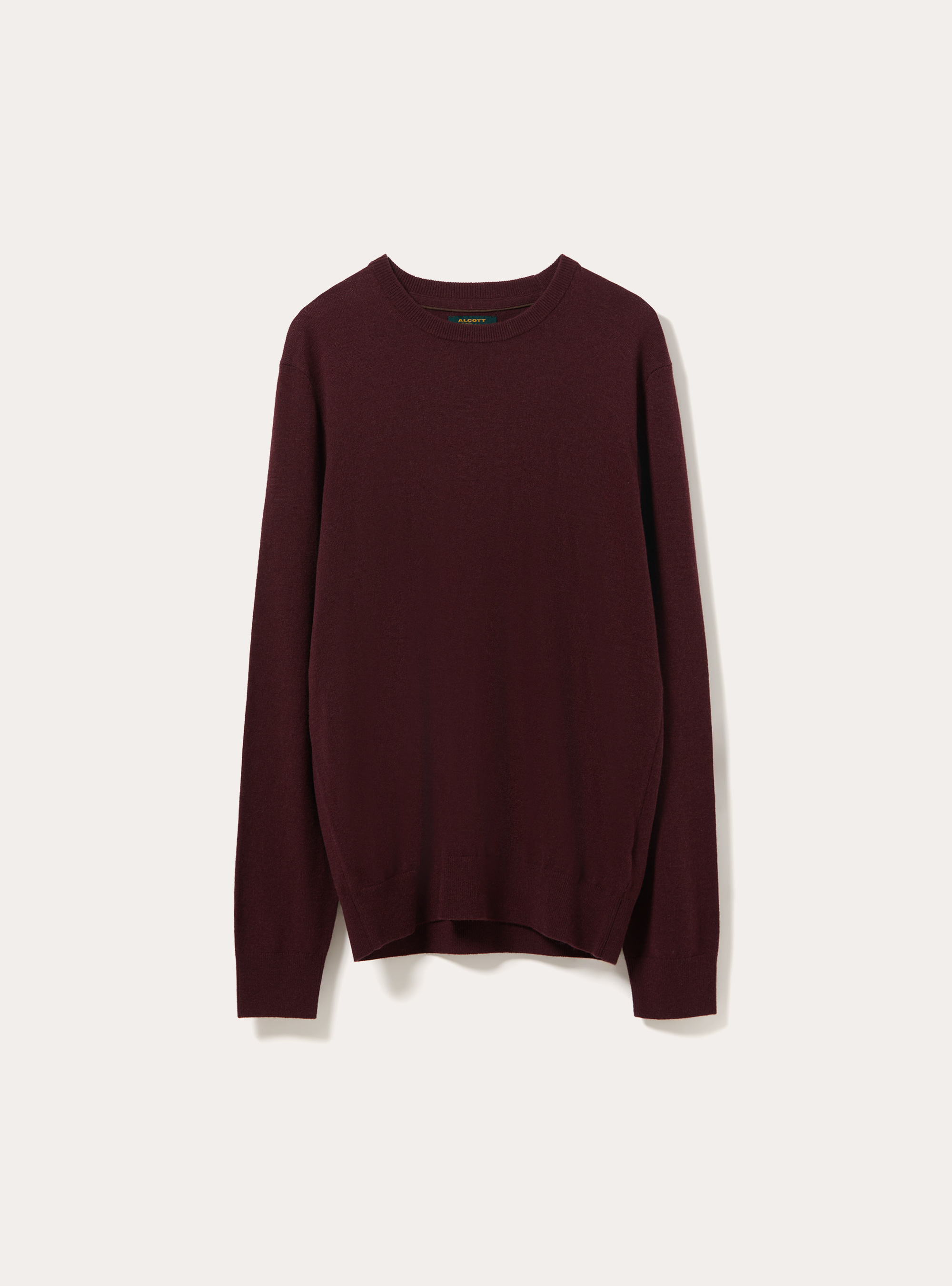 Wool and cashmere blend crewneck jumper, BO1 BORDEAUX DARK