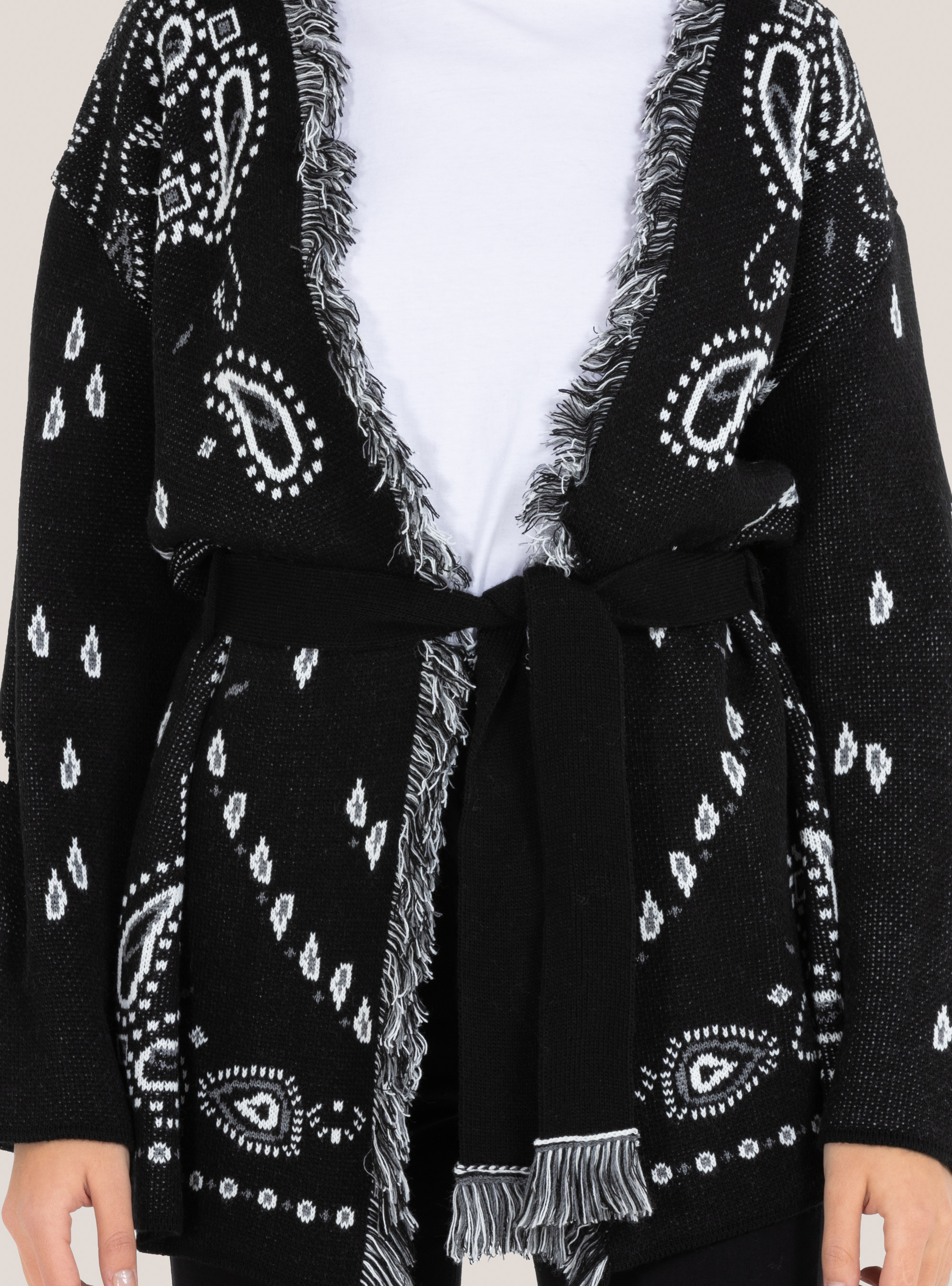 Cardigan con disegno paisley, MULTICOLORE