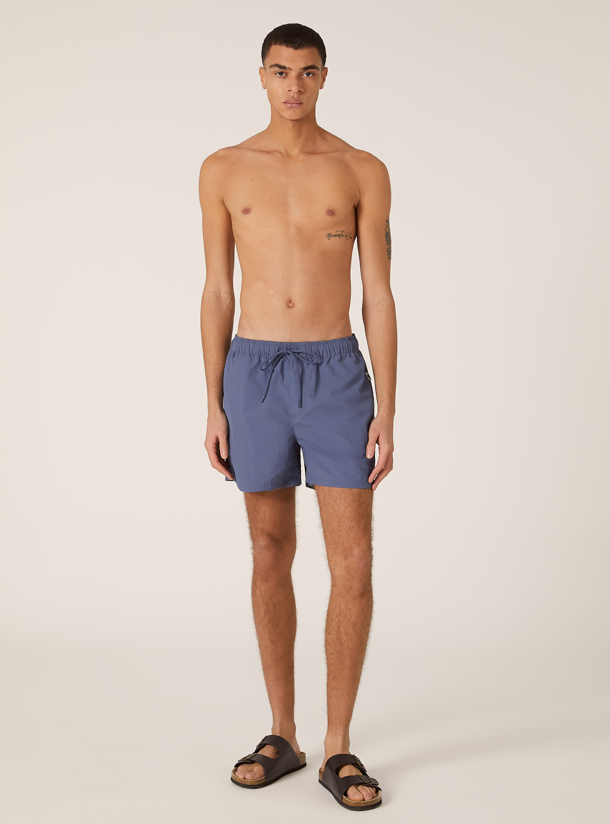 Maillot de bain uni avec poche arri&egrave;re, IN1 INDIGO DARK