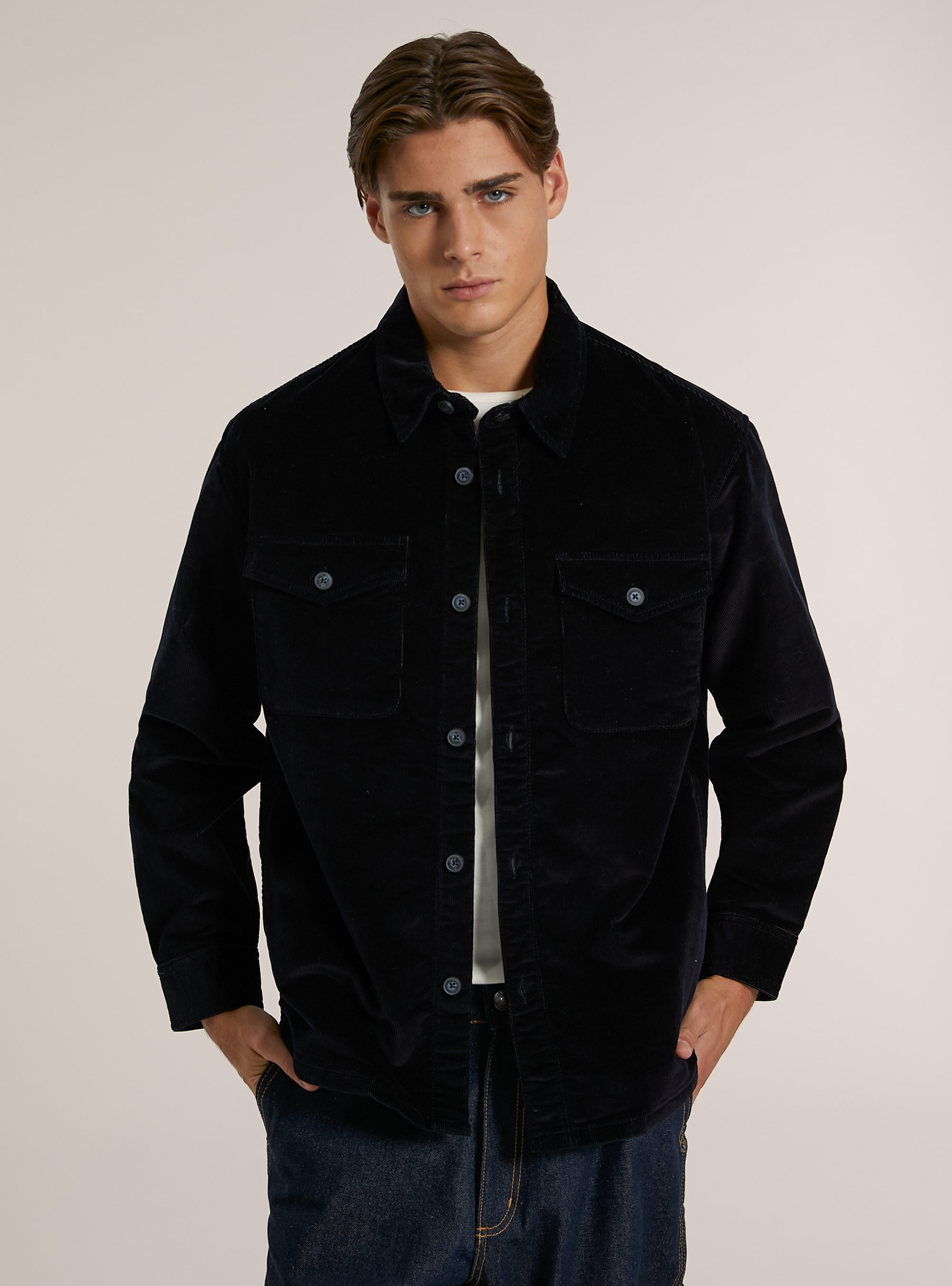 Camisa de pana, NA1 NAVY DARK