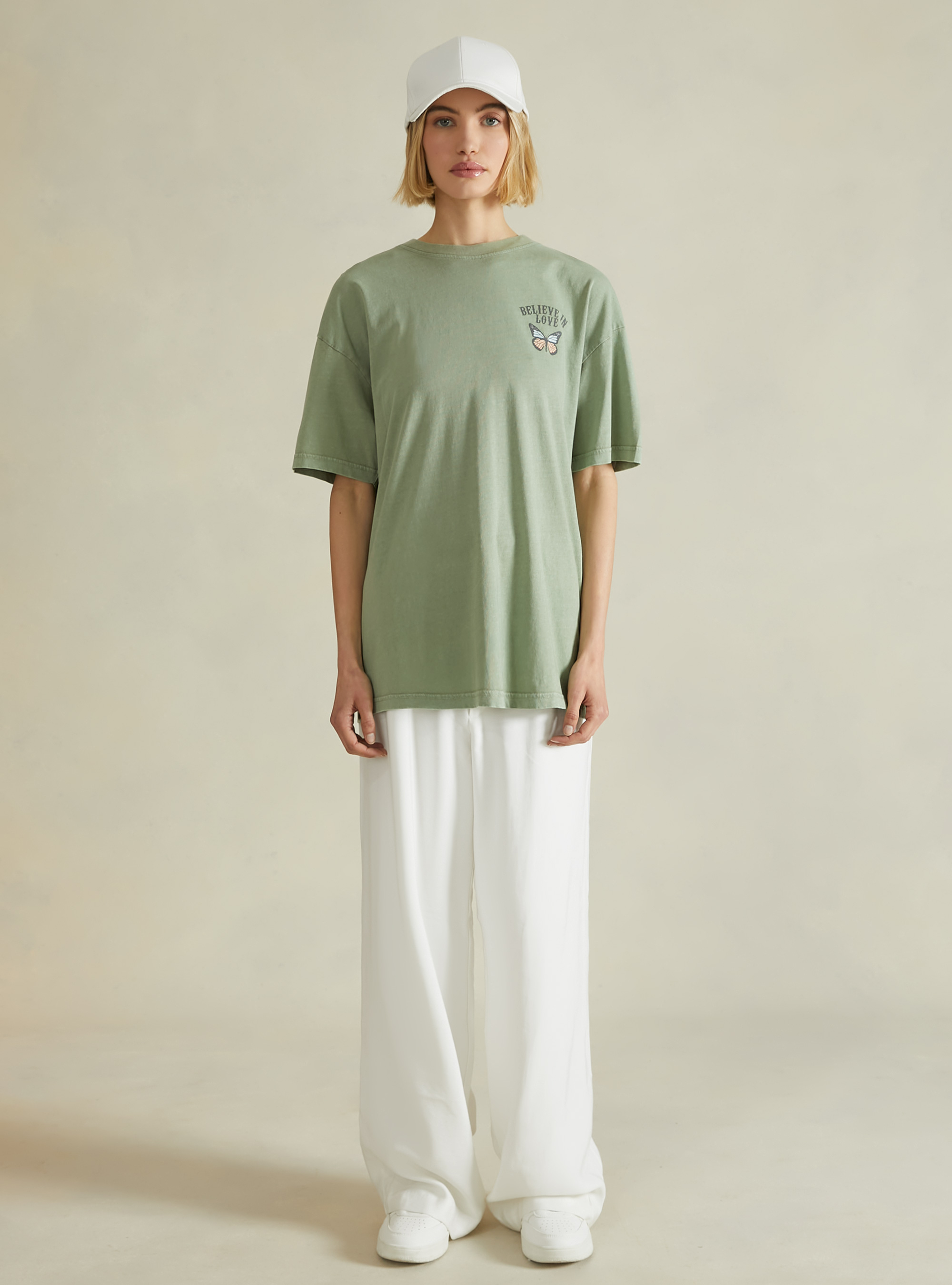 Baumwoll-T-Shirt mit Aufdruck, KY3 KAKY LIGHT