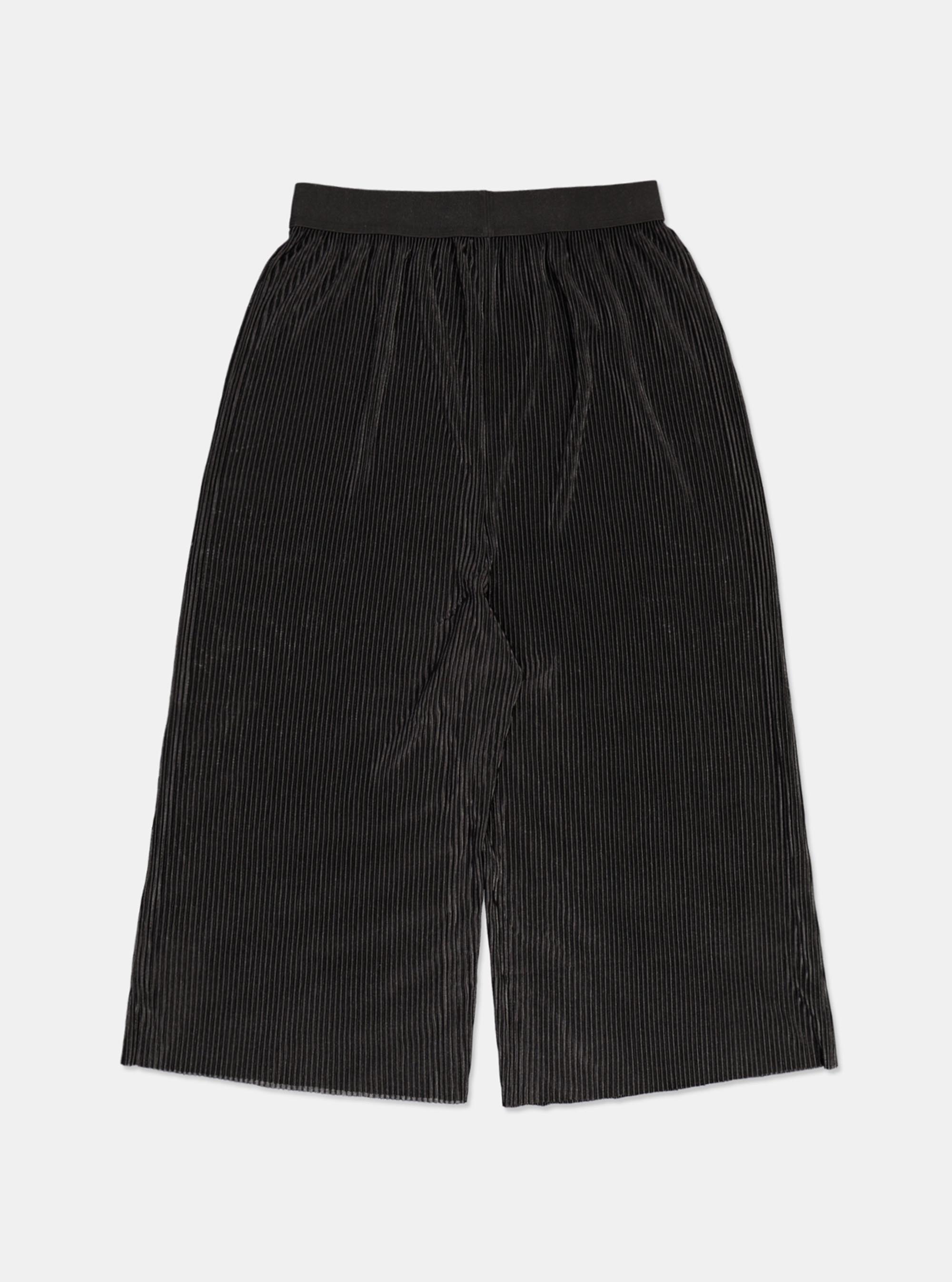 Pantaloni culotte plisse, NERO