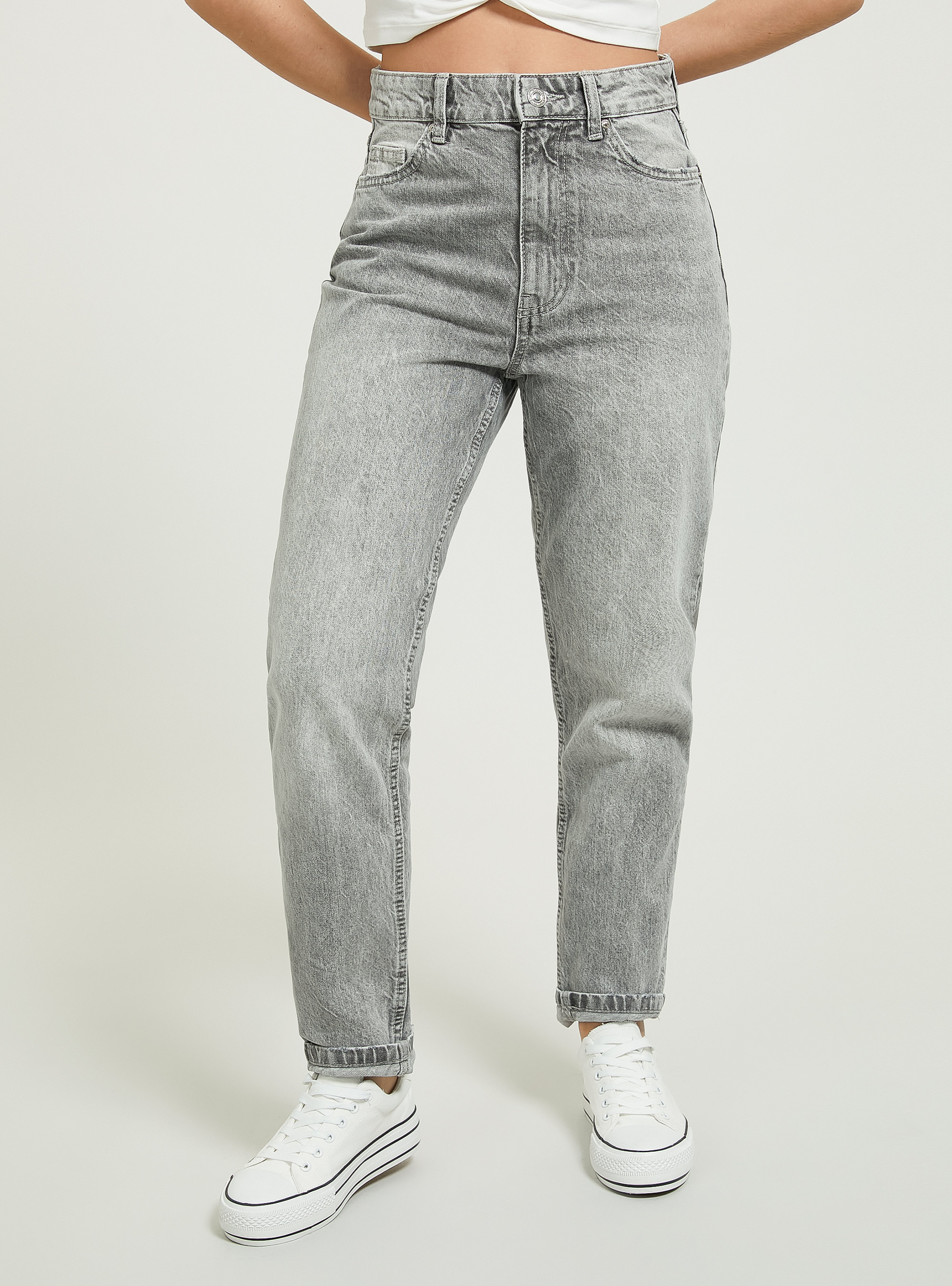 Jeans mom fit, D00G GREY