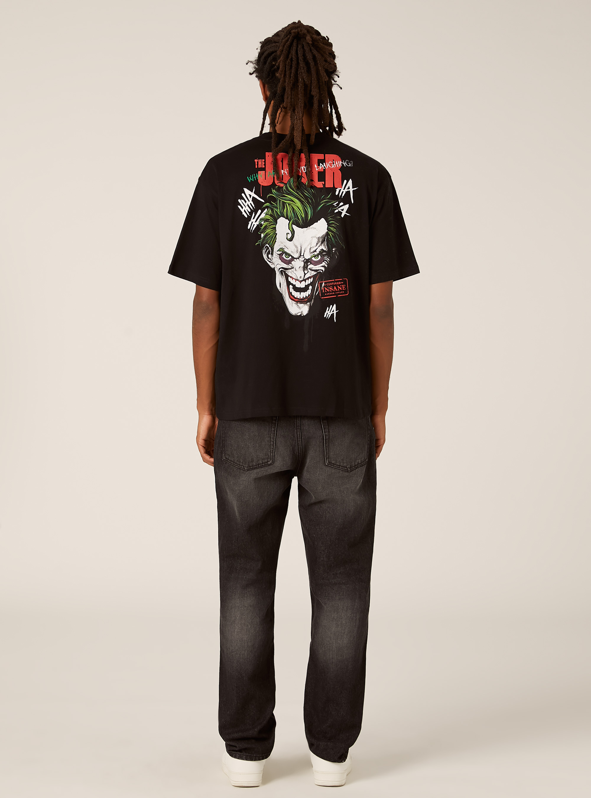 T-shirt con stampa joker boxy fit, BK1 BLACK