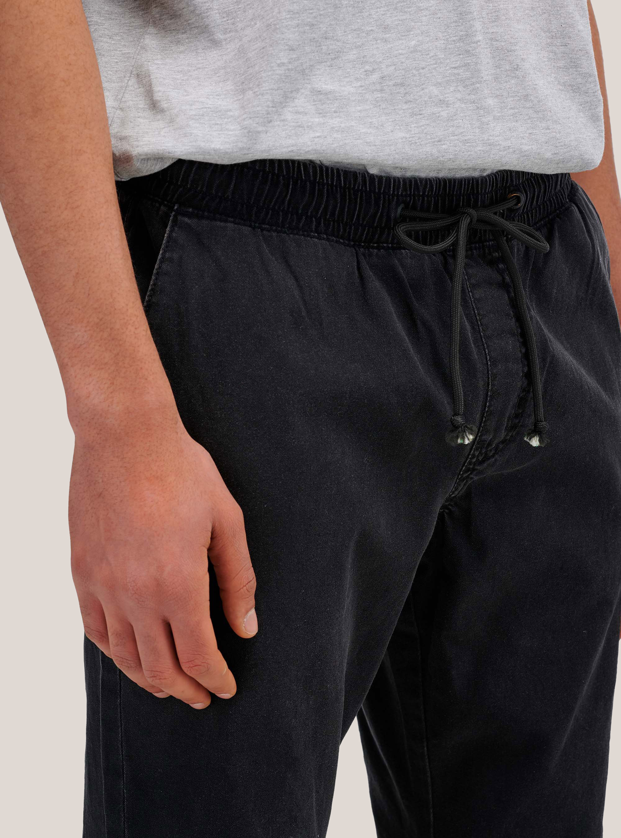 Jogger denim leggero, NERO