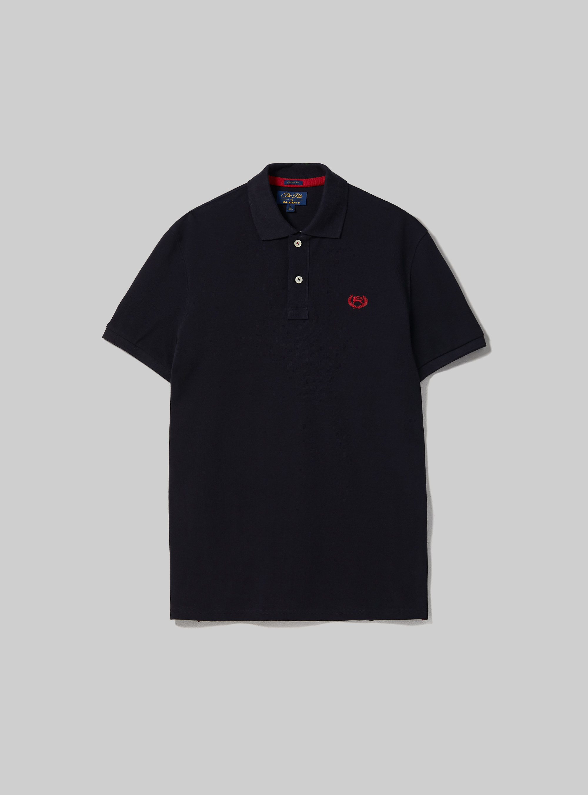 Cotton piqué polo shirt with embroidery, NA1 NAVY DARK