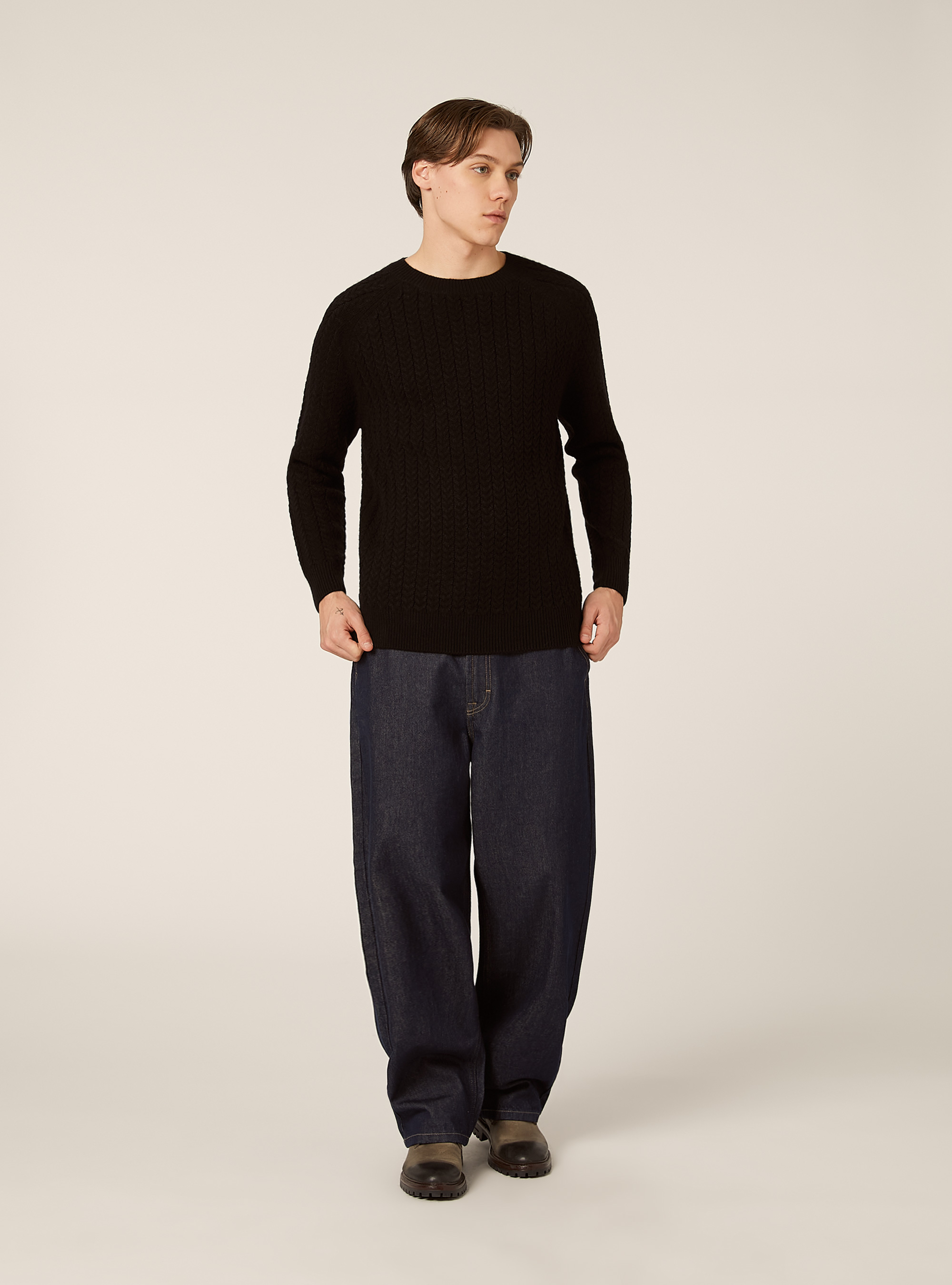 Maglione girocollo, BK1 BLACK