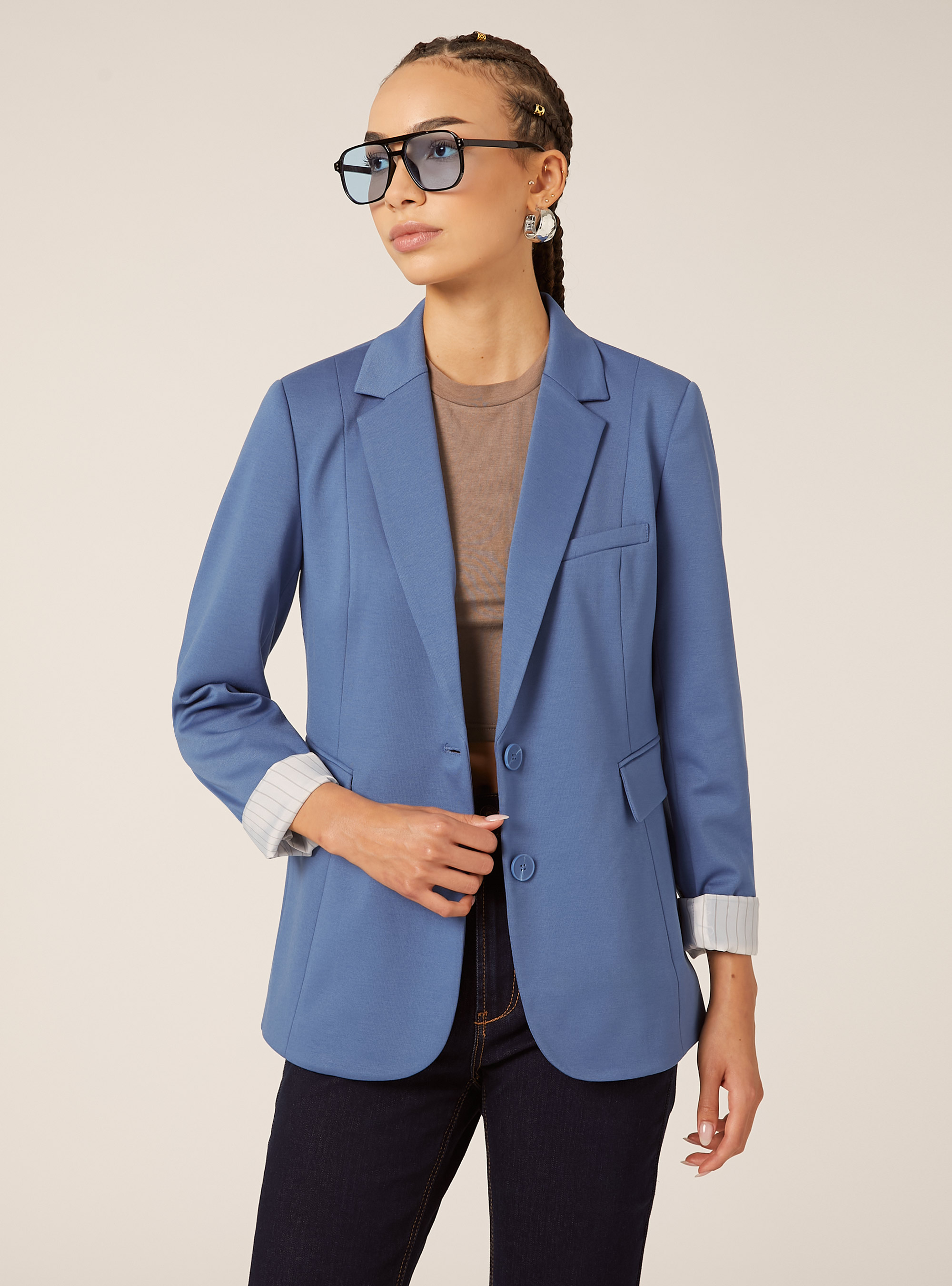 Jersey blazer, AZ2 AZURE MEDIUM