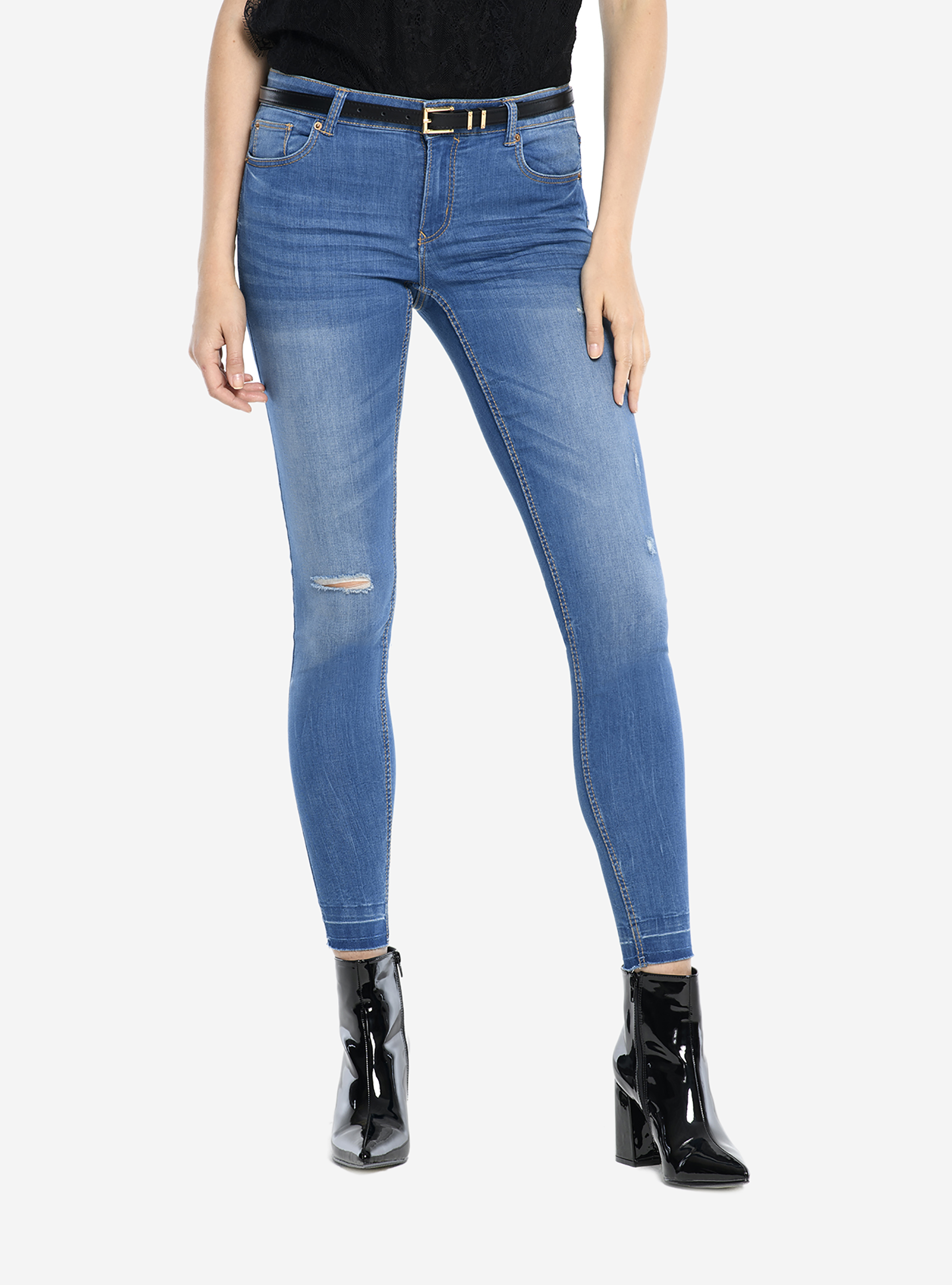 JEANS SKINNY HIGH WAIST, AZURE