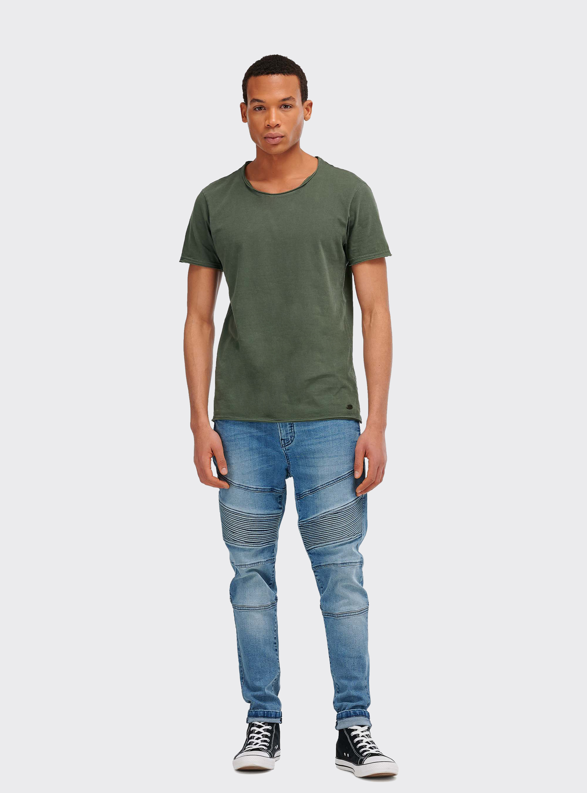 COLOR BLOCK T-SHIRT, KAKI