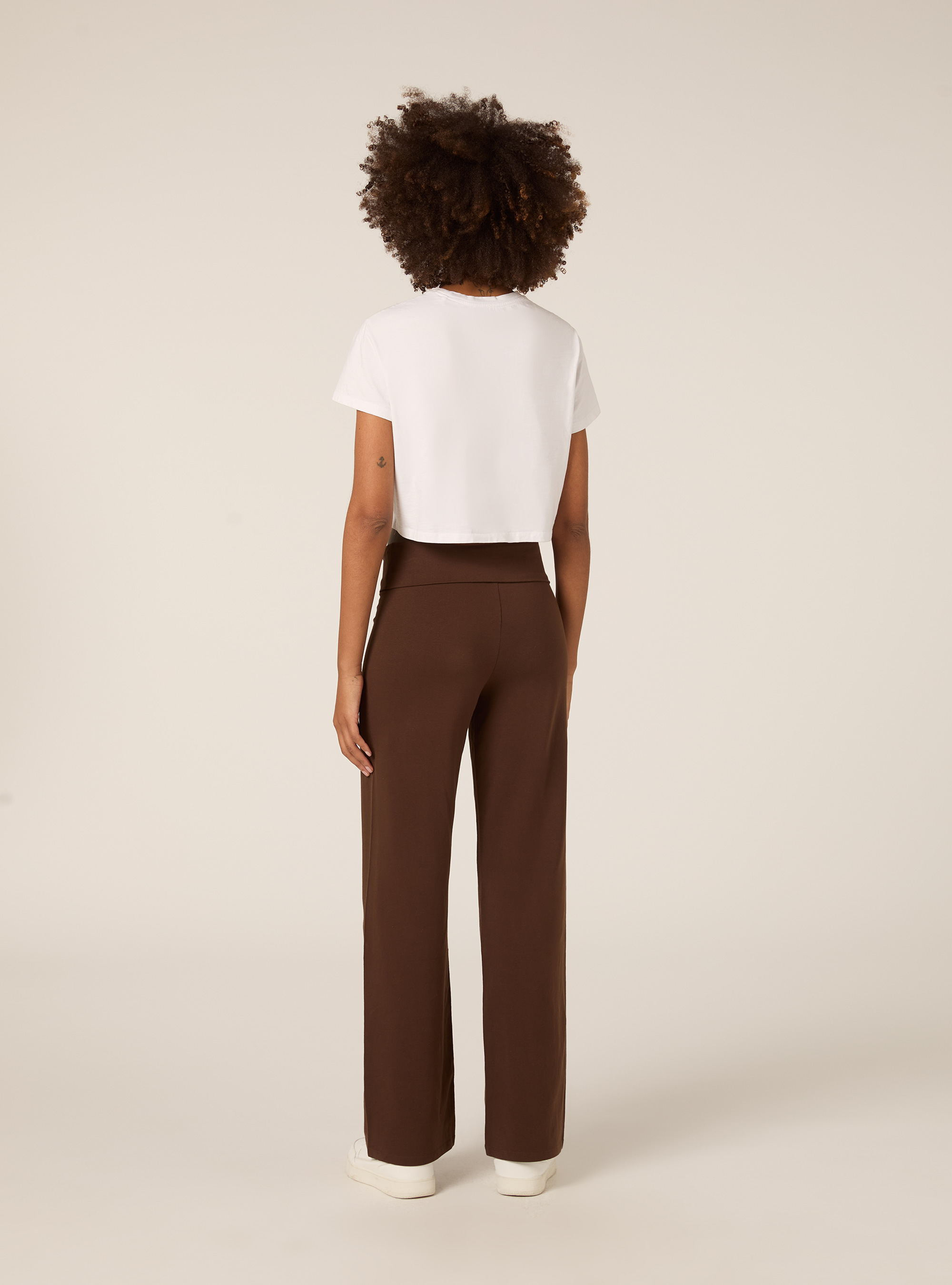 Leggings à revers à la taille, BR2 BROWN MEDIUM