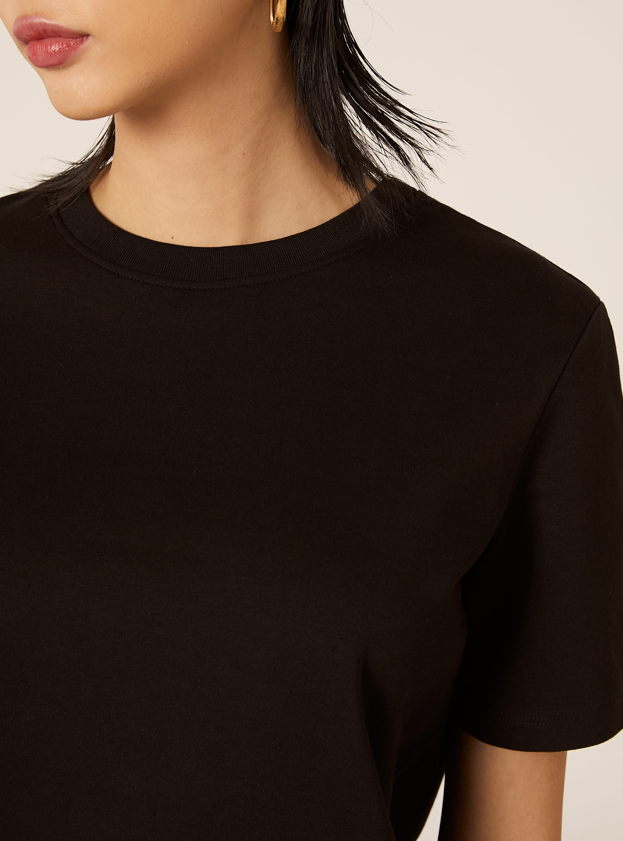 T-shirt regular in interlock, BK1 BLACK