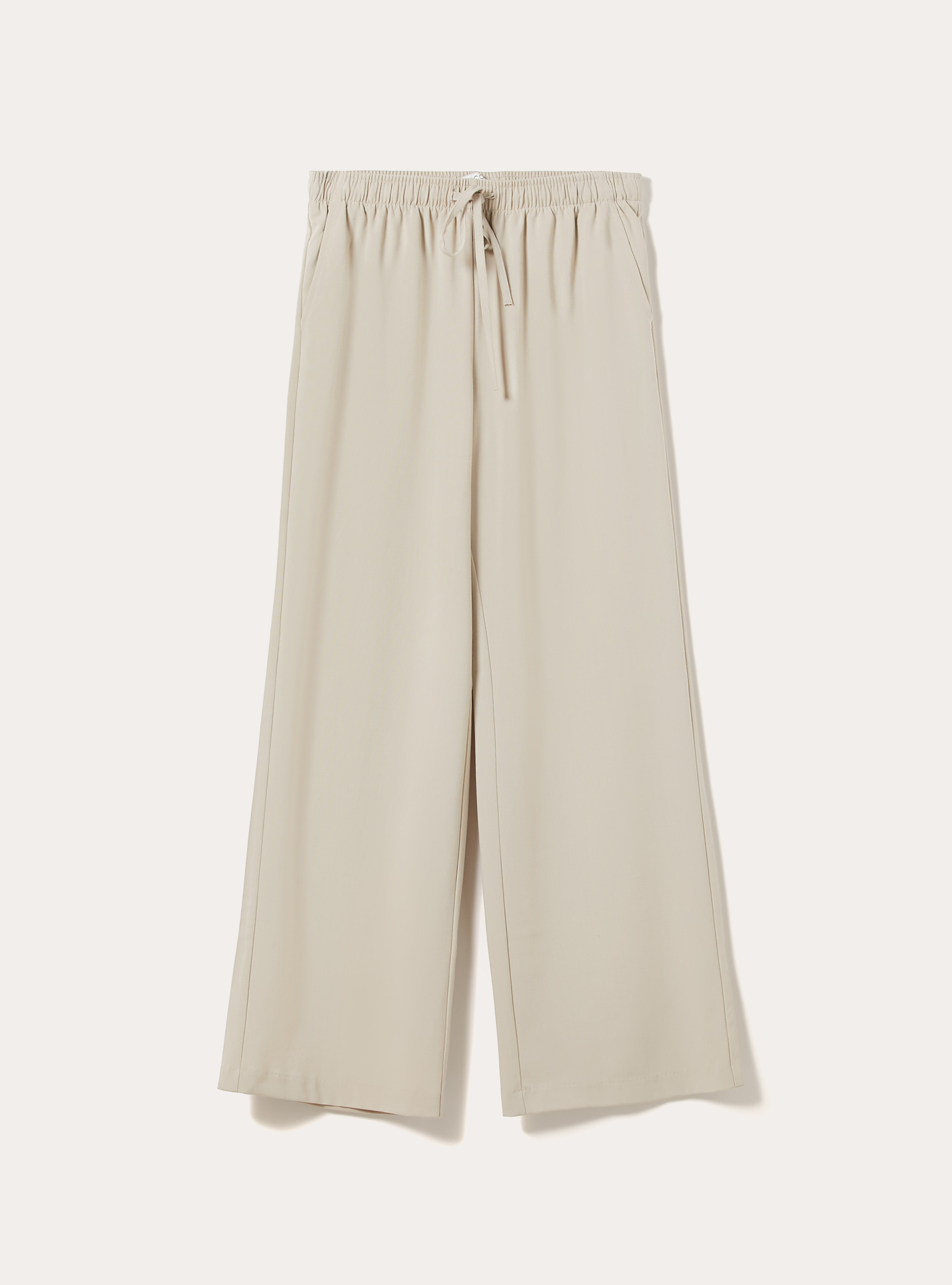 Pantaloni a gamba larga con coulisse, BG2 BEIGE MEDIUM