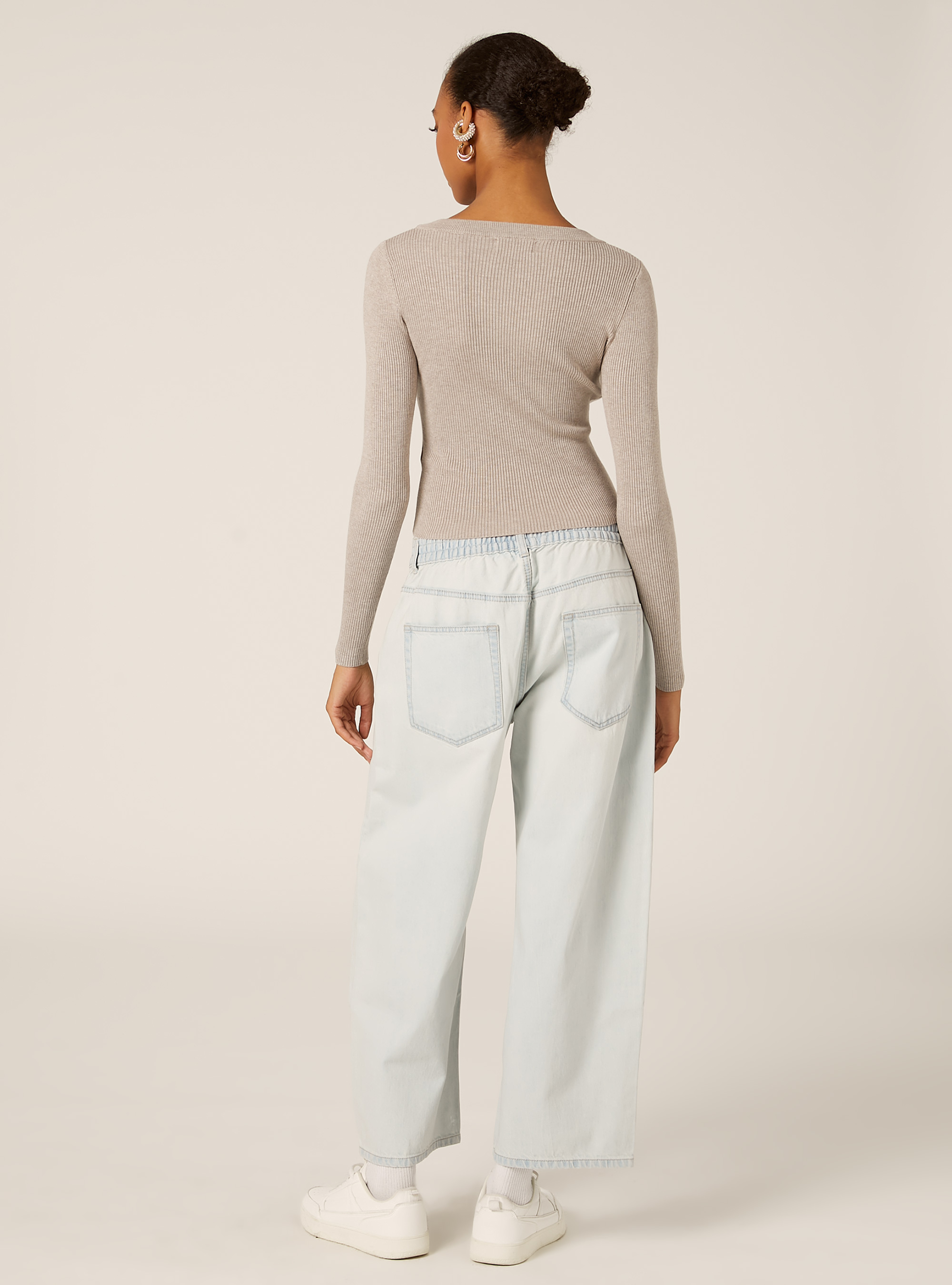 Lightweight ribbed knit, MBG2 BEIGE MEL MED