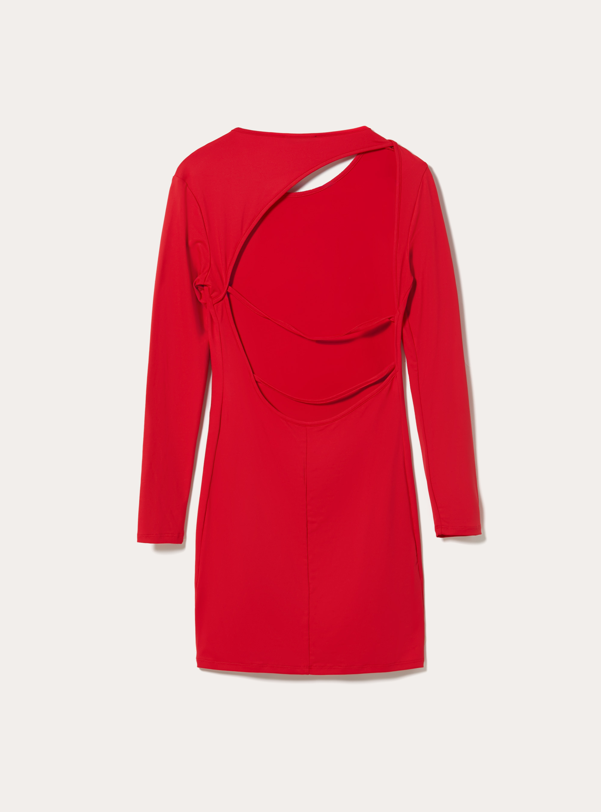 Long-sleeved dress with open back, RD2 RED MEDIUM