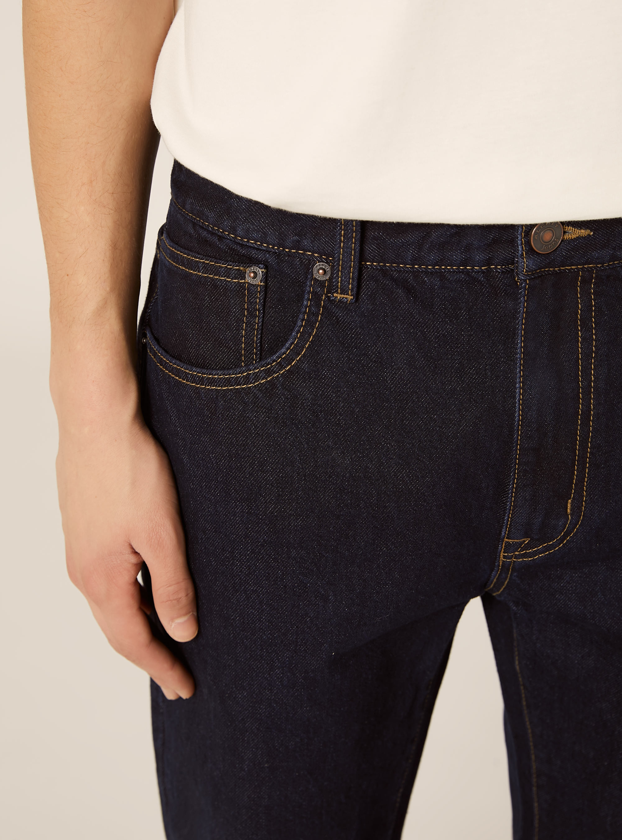 Pantaloni in denim loose fit, D001 DEEP BLUE