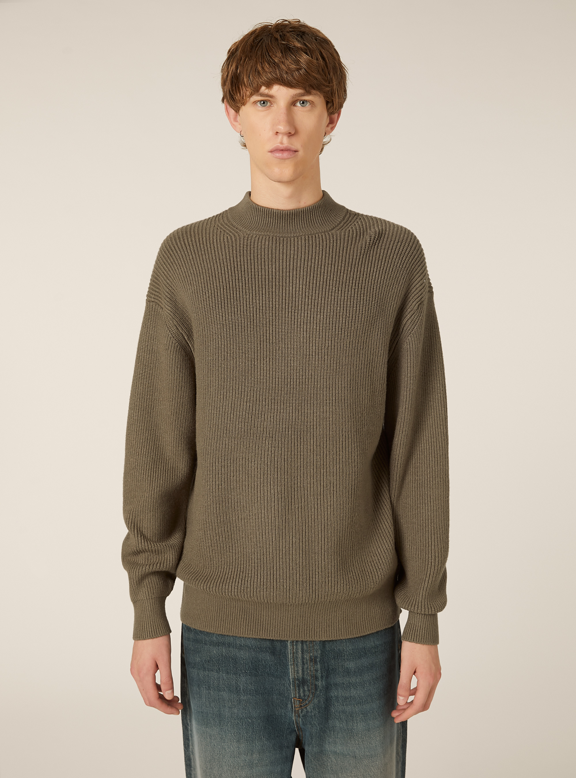 Soft mid-neck pullover, KY2 KAKY MEDIUM
