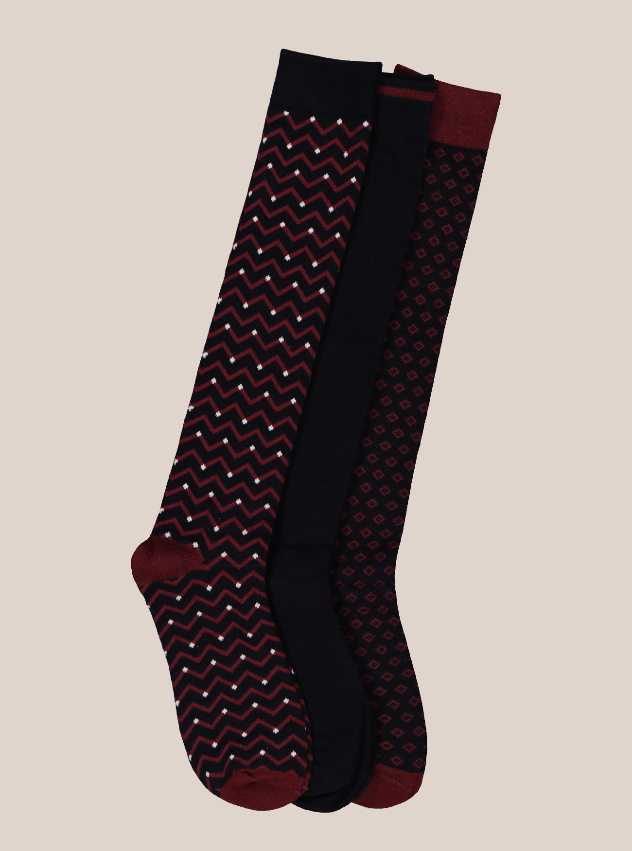 Lot de chaussettes fantaisie, BLUE NAVY/BORDEAUX