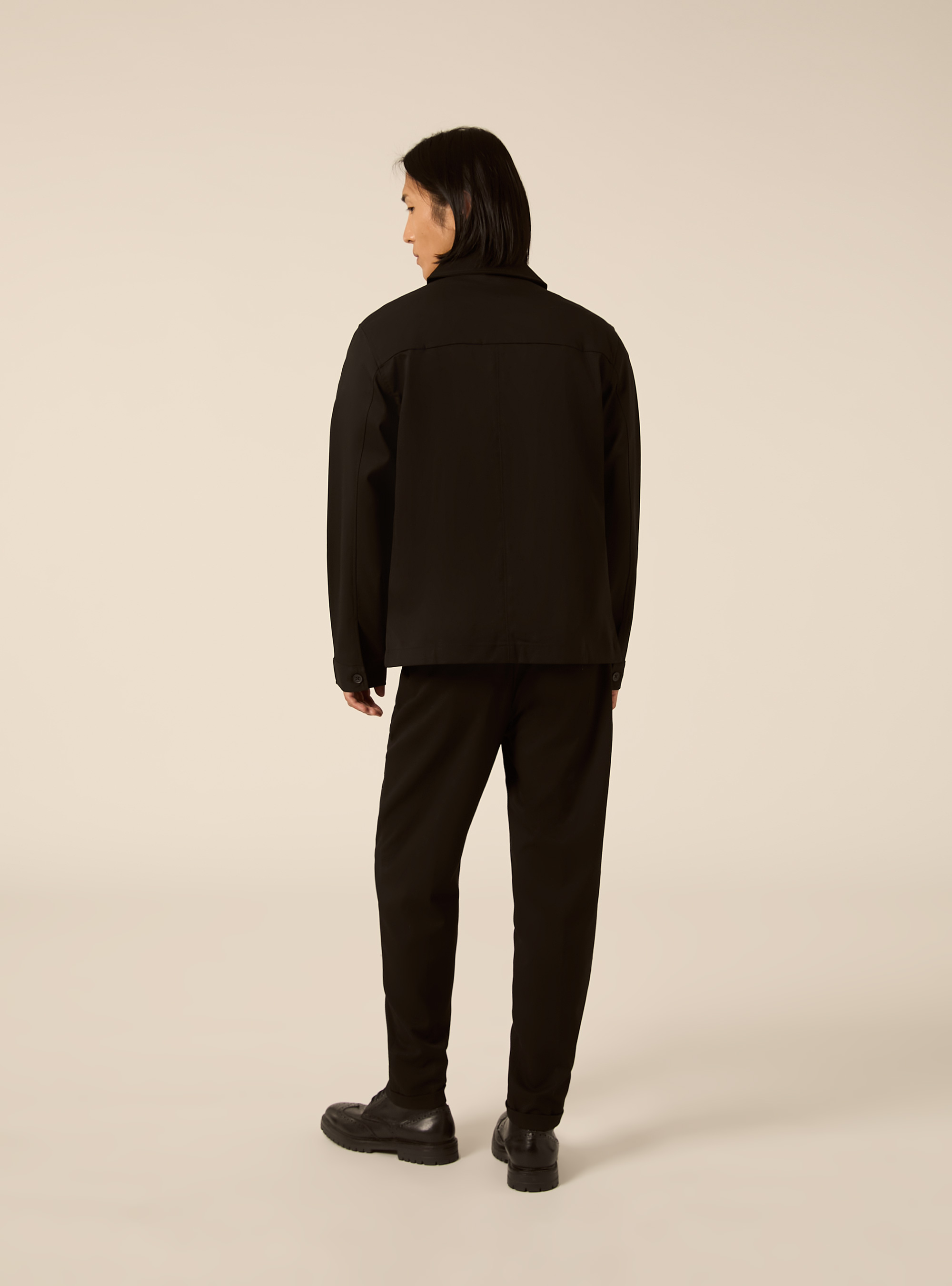 Shirt jacket with patch pockets, BK1 BLACK