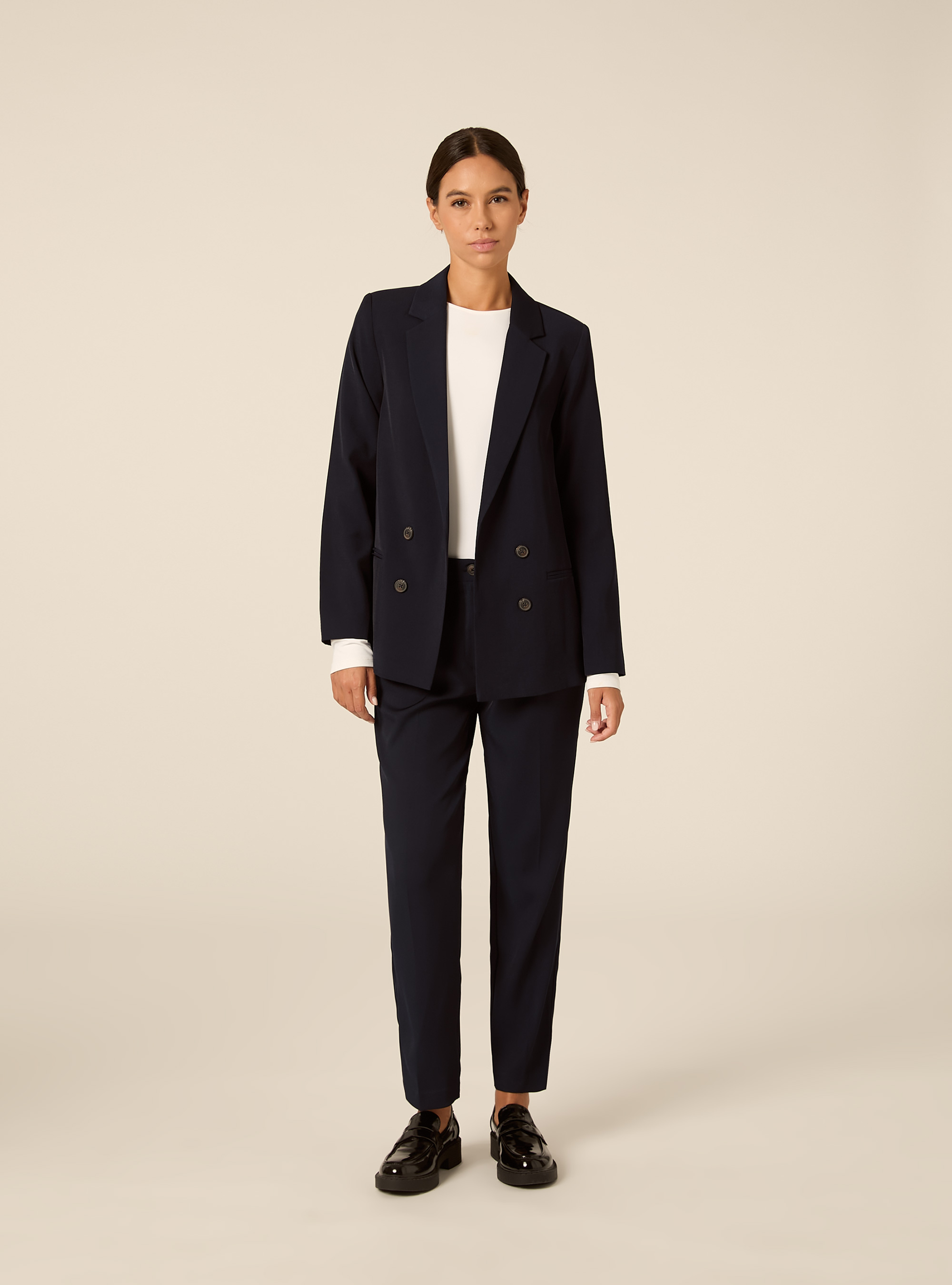 Pantaloni con pence, NA2 NAVY MEDIUM
