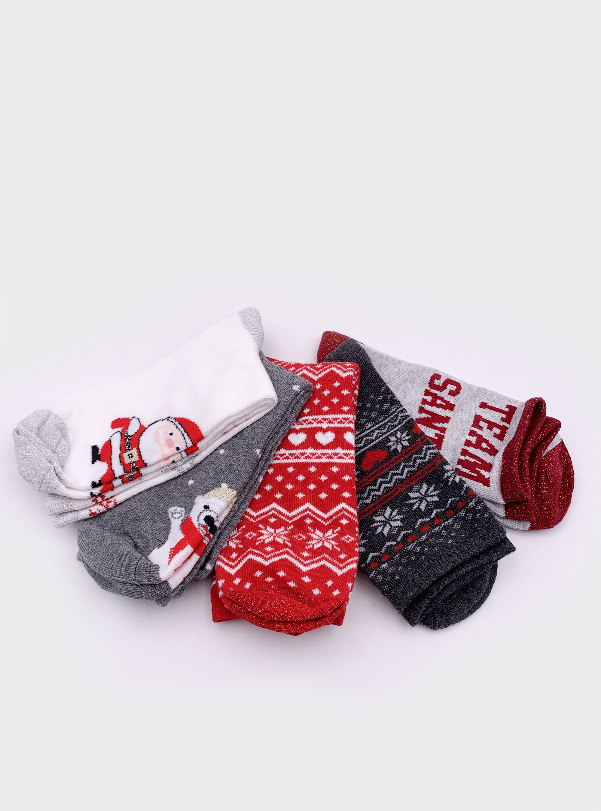 Calzini natalizi set 5 paia, XMAS