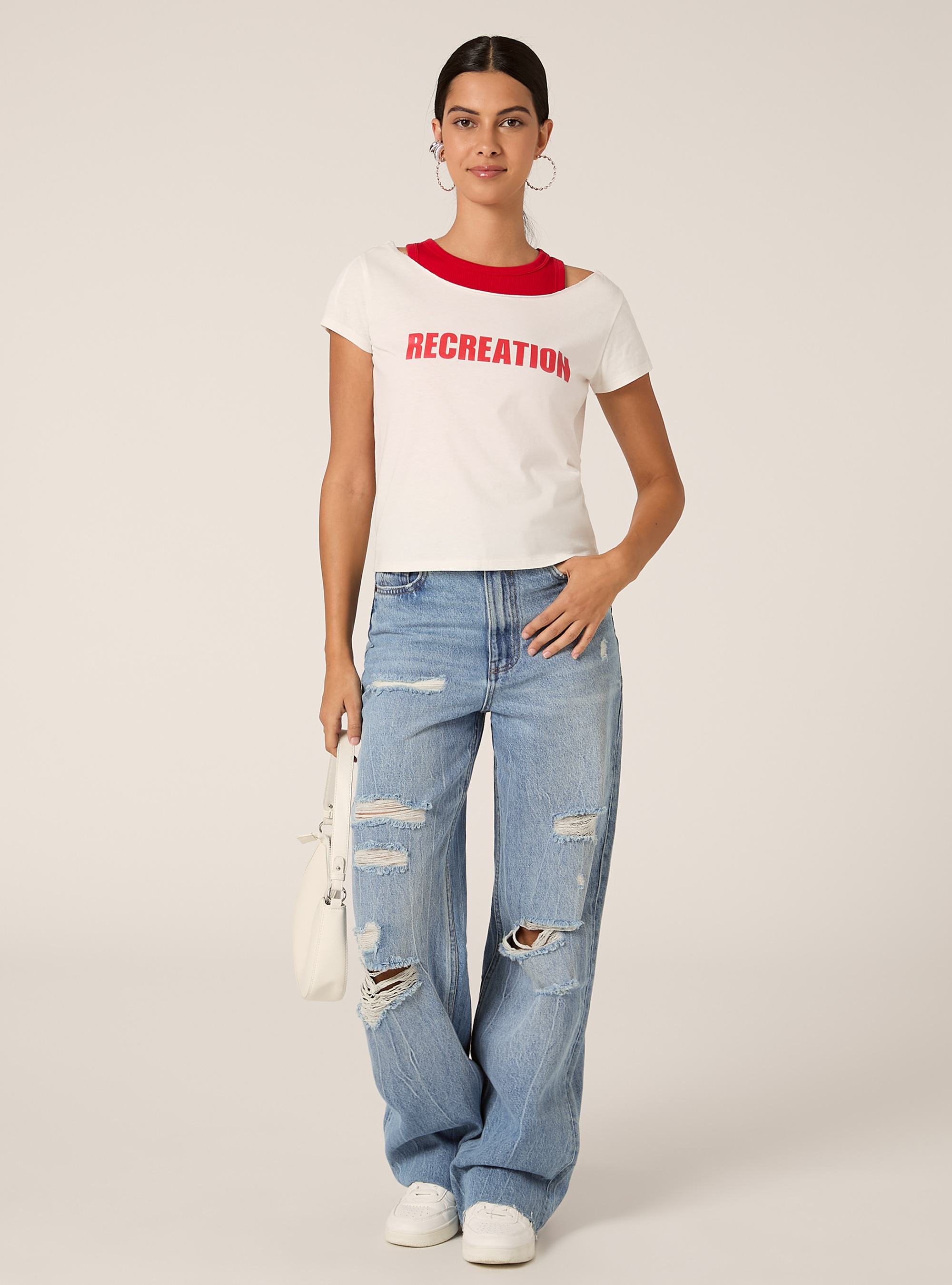 Boat neck T-shirt, WH1 OFF WHITE