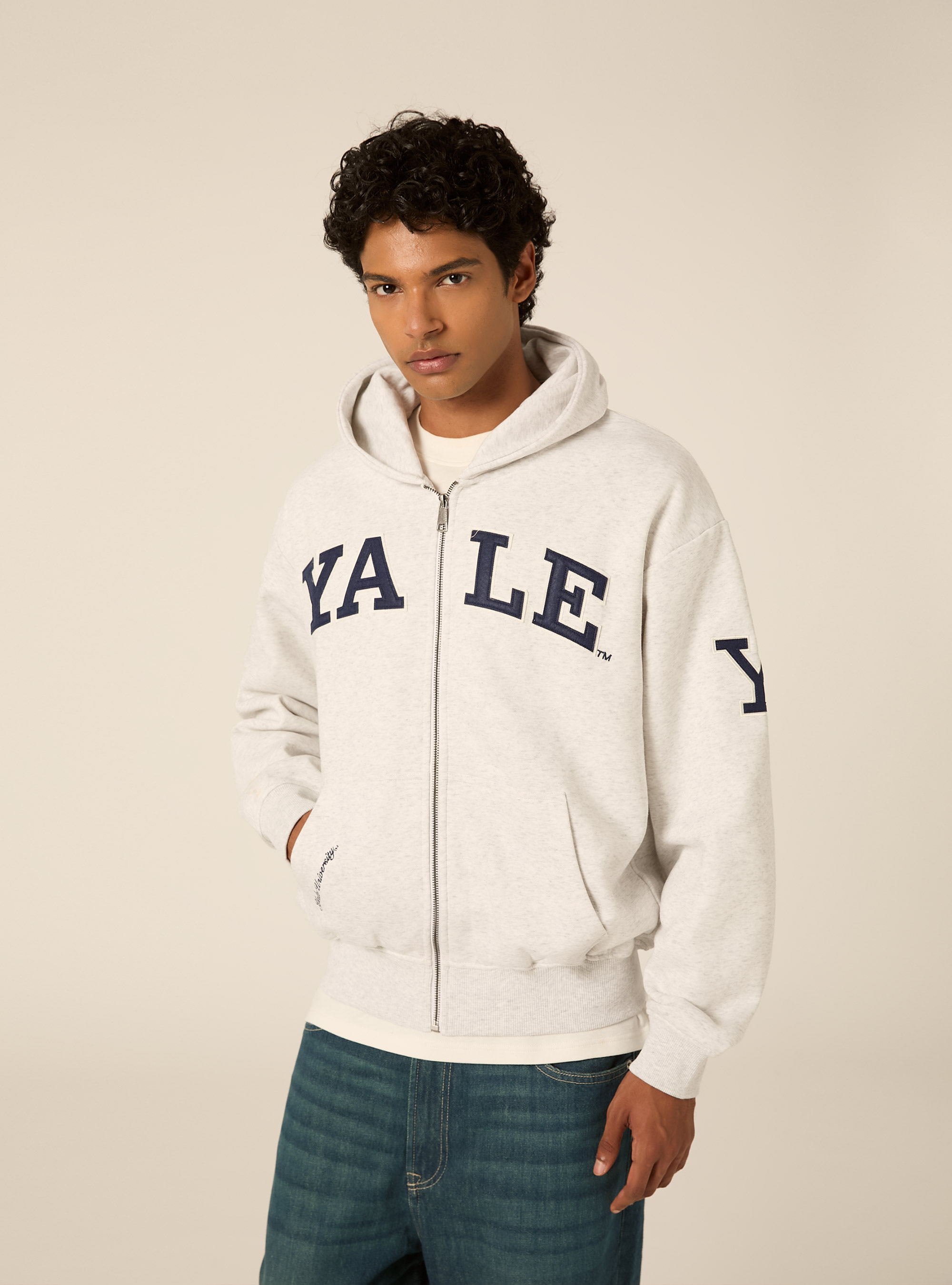 Cardigan yale boxy fit, MGY3 GREY MEL LIGHT