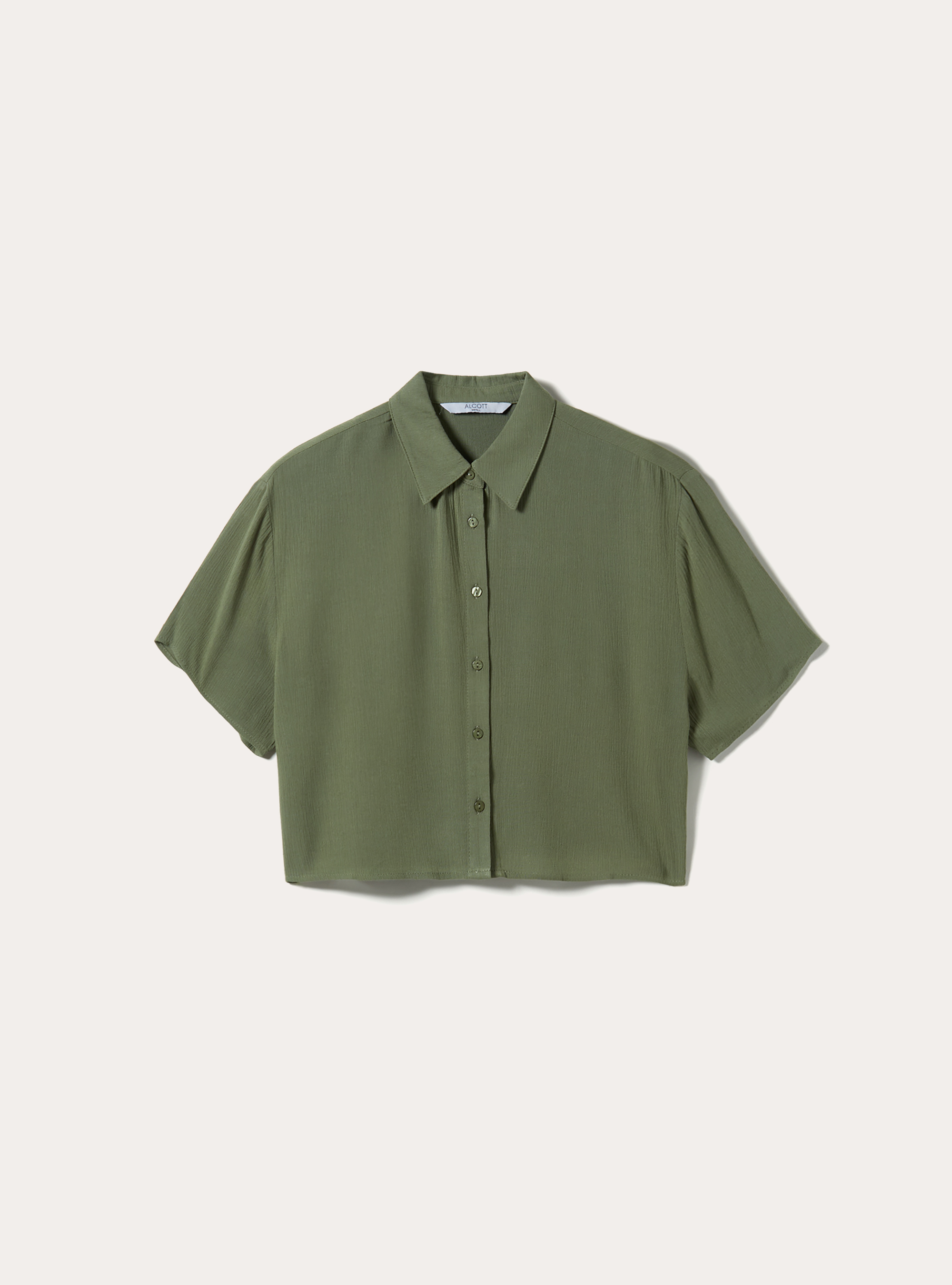 Cropped shirt with short sleeves, KY3 KAKY LIGHT