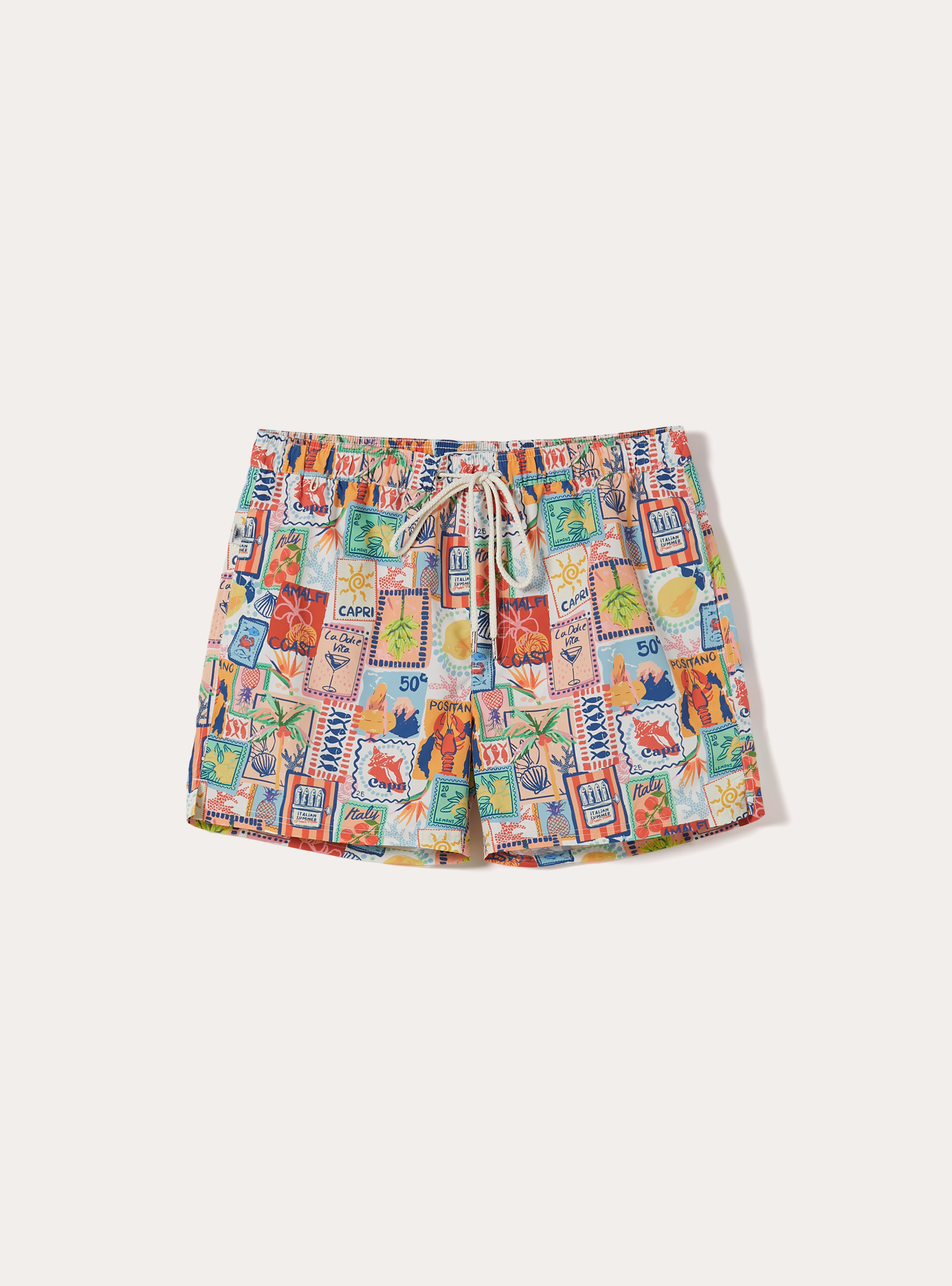 Costume con stampa francobollo italy, YE2 YELLOW MEDIUM