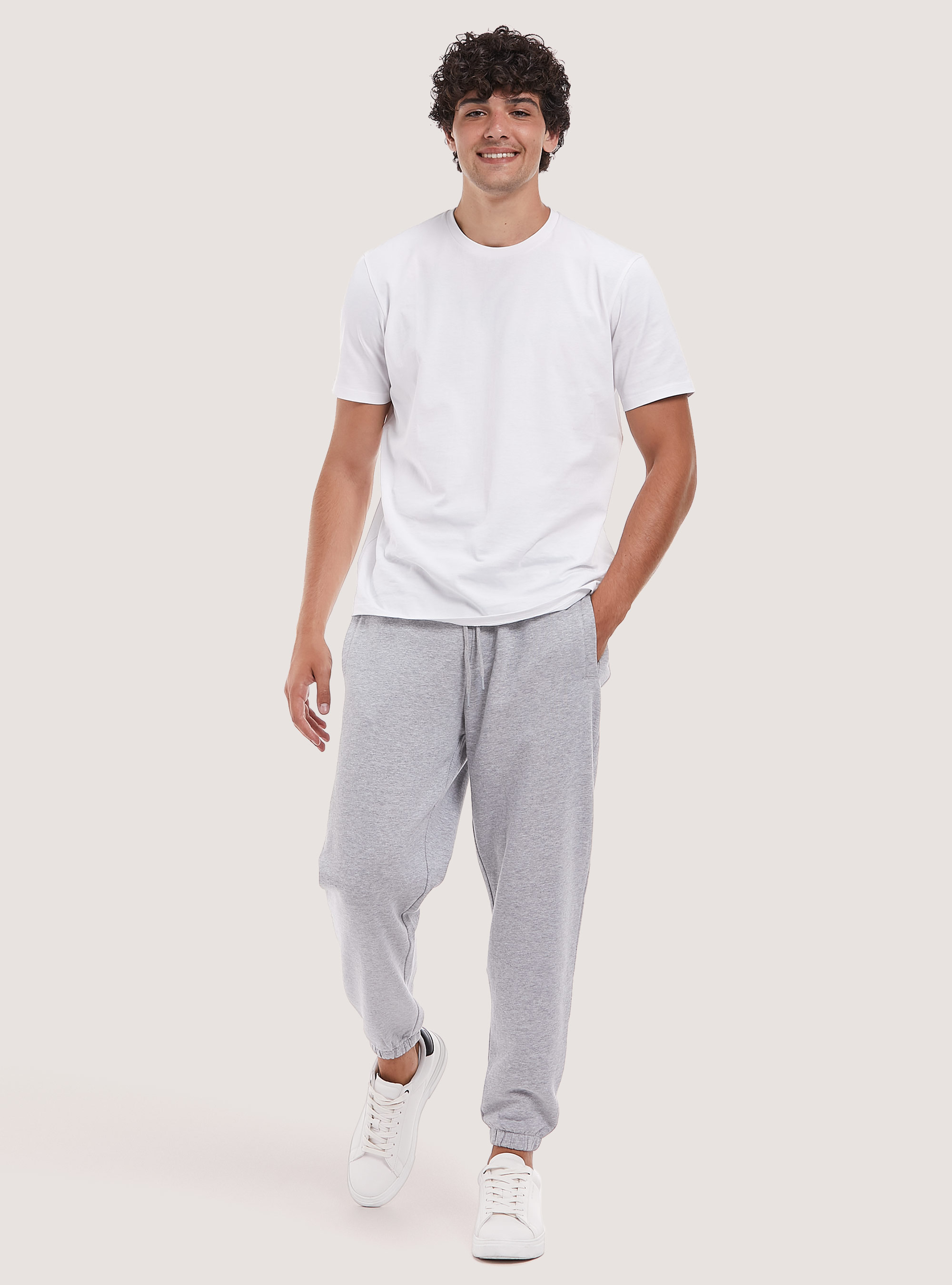 Plush jogger trousers, MGY2 GREY MEL MEDIUM