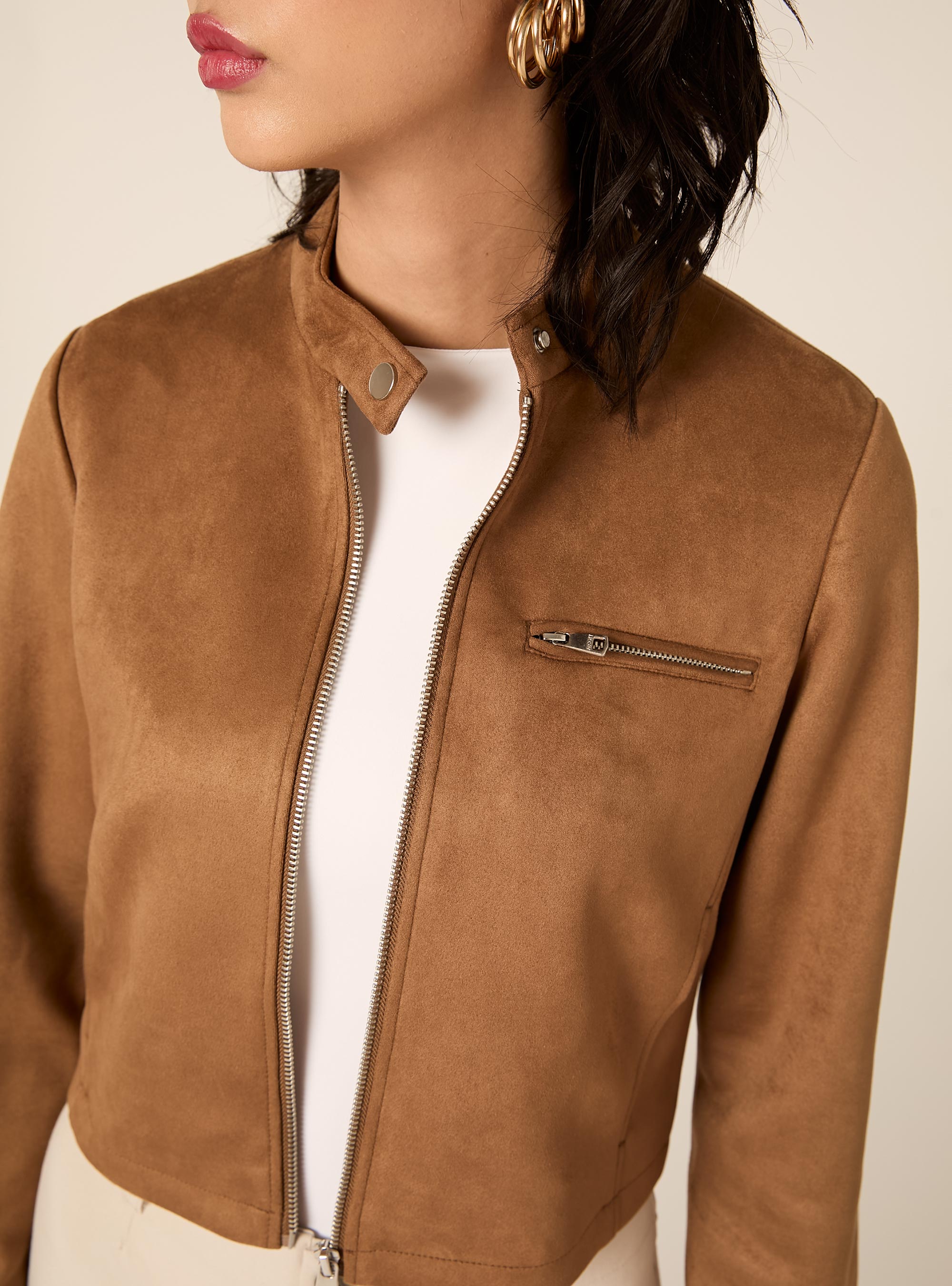 Giubbotto effetto camoscio, TB2 TOBACCO MEDIUM