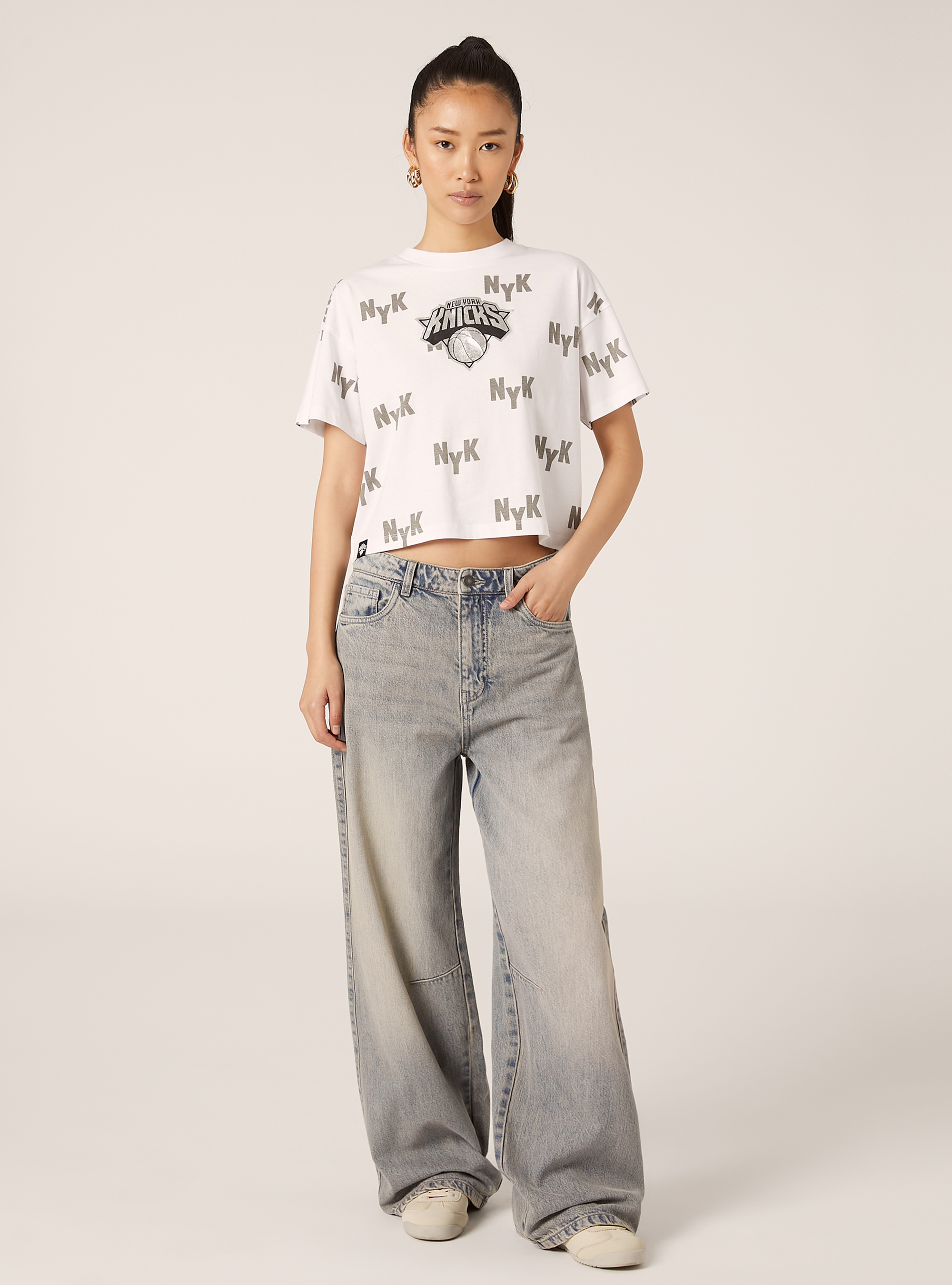 NBA / Alcott cropped T-shirt, WH3 WHITE