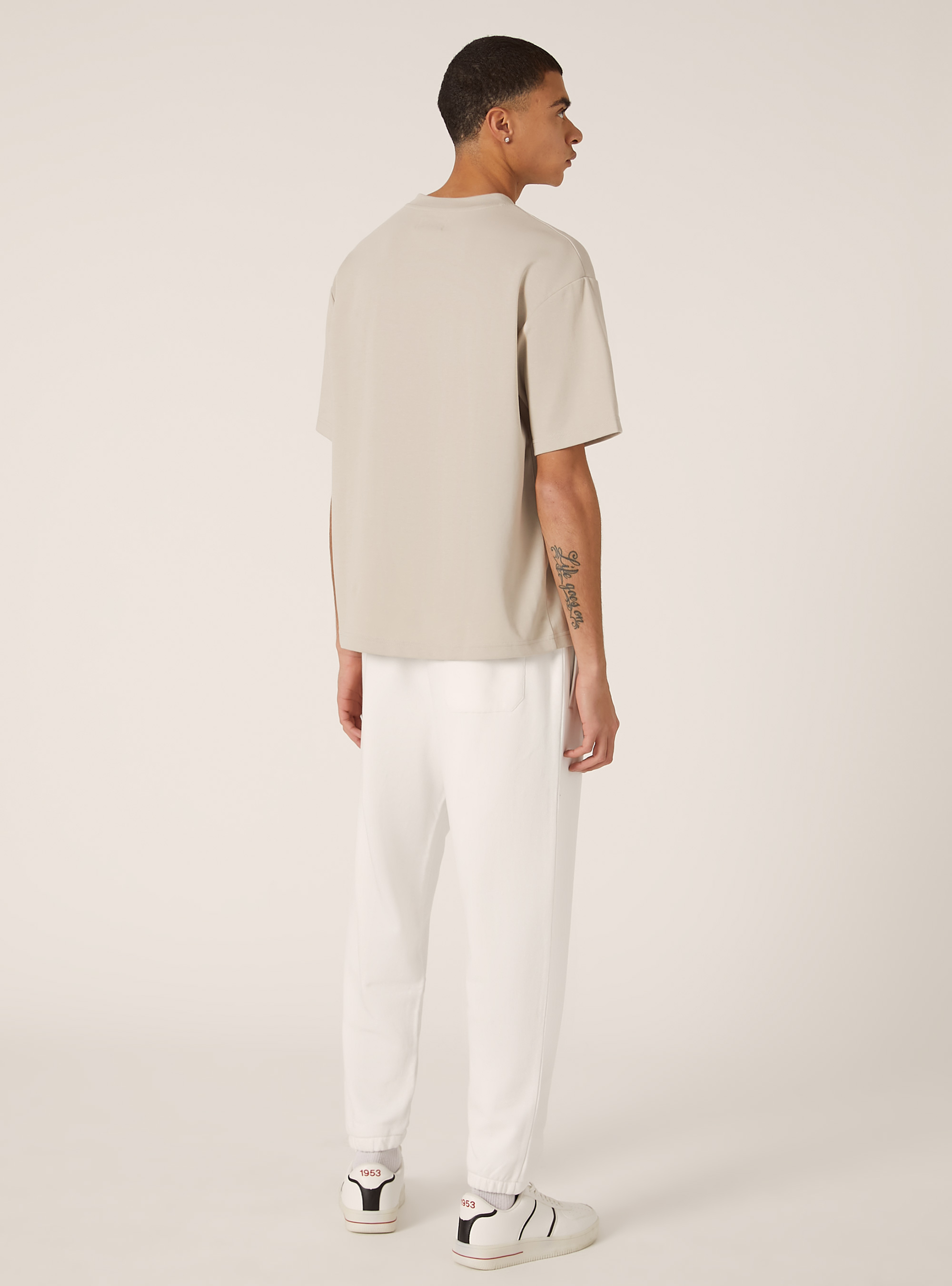 Plush jogger trousers, WH1 OFF WHITE