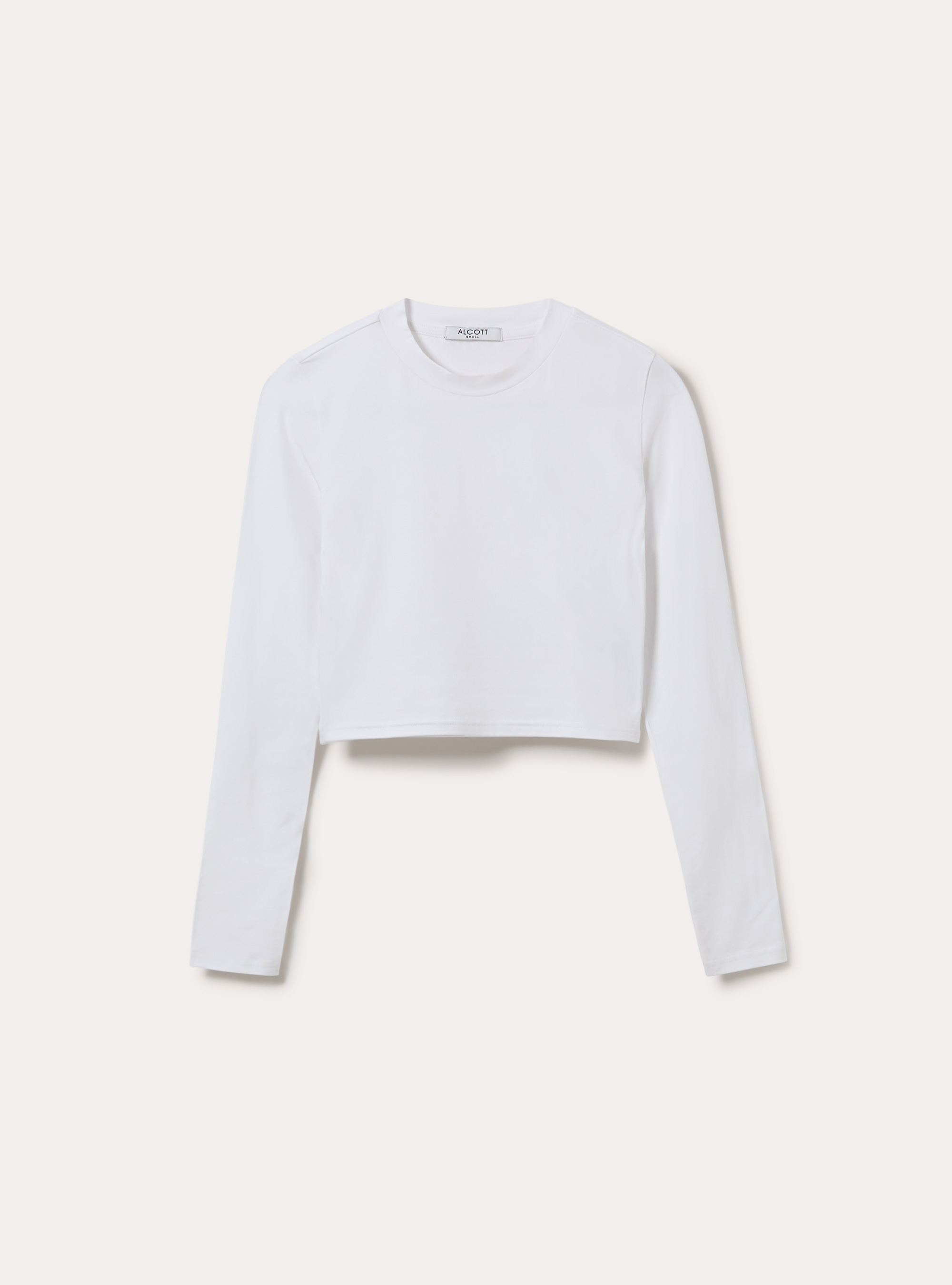 Maglia crop a maniche lunghe, WH2 WHITE