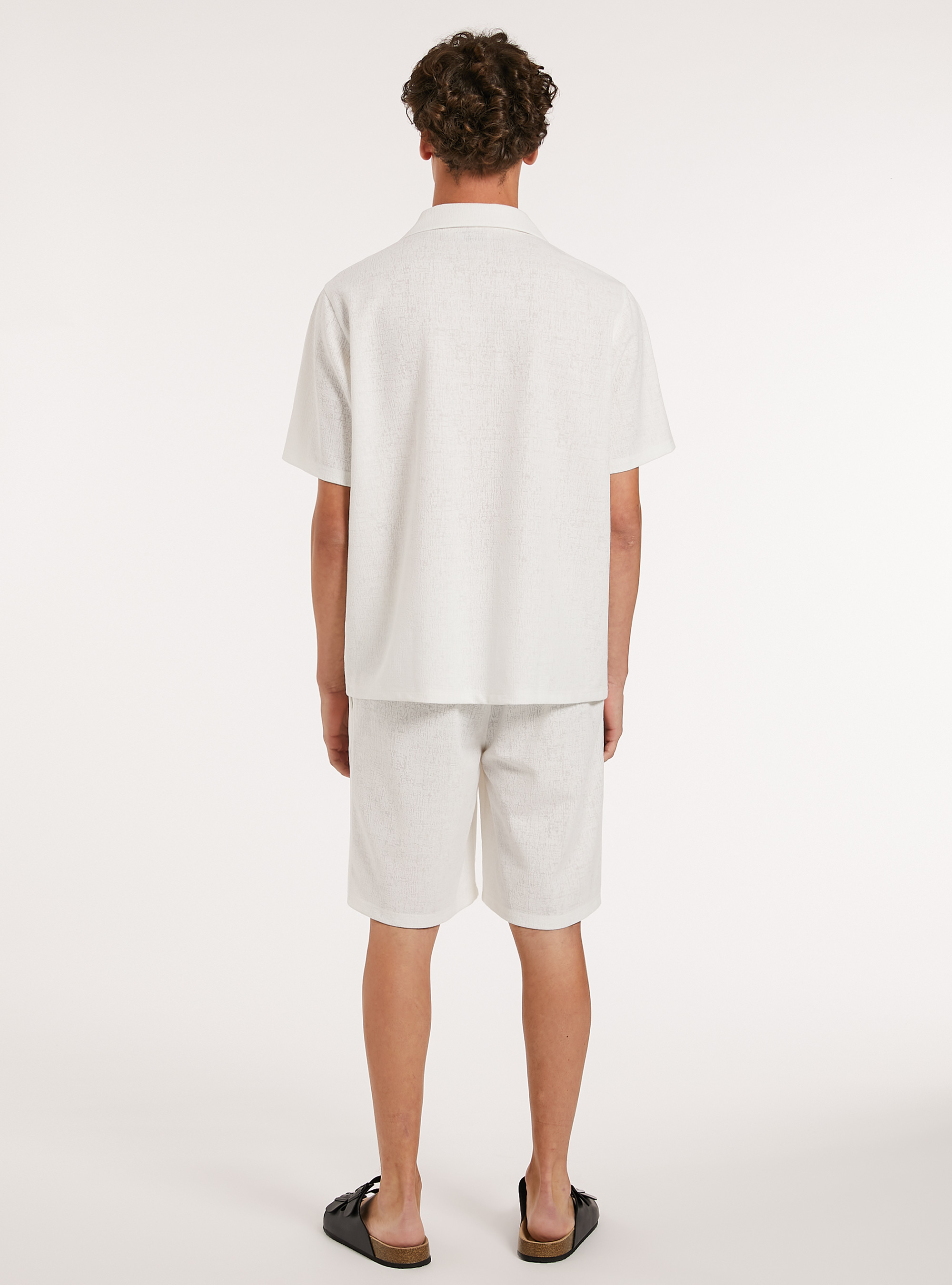 Camicia bowling testurizzata, WH2 WHITE