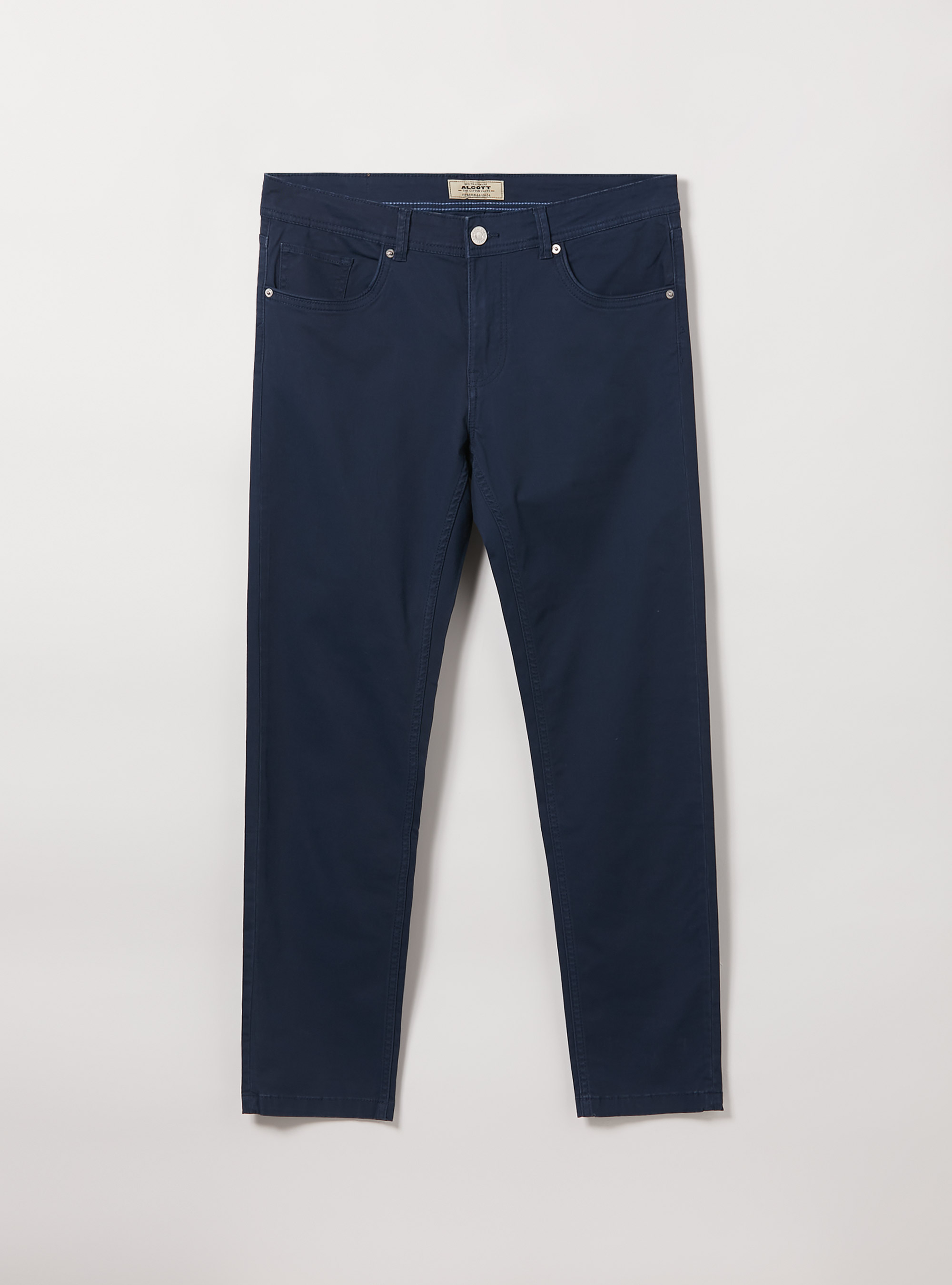 Pantaloni skinny fit in cotone, BL1 BLUE DARK