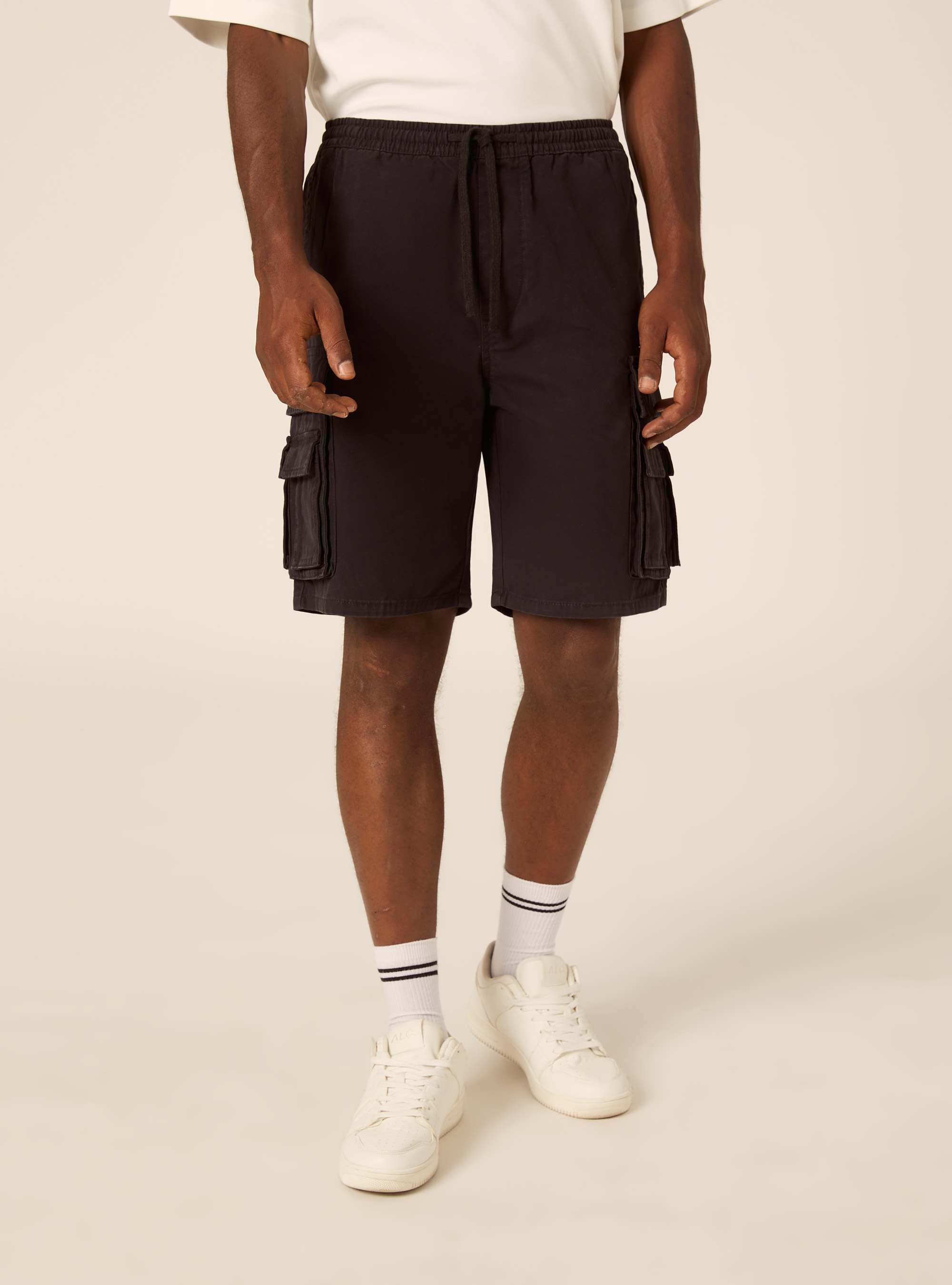 Bermuda cargo utility in canvas, BK1 BLACK