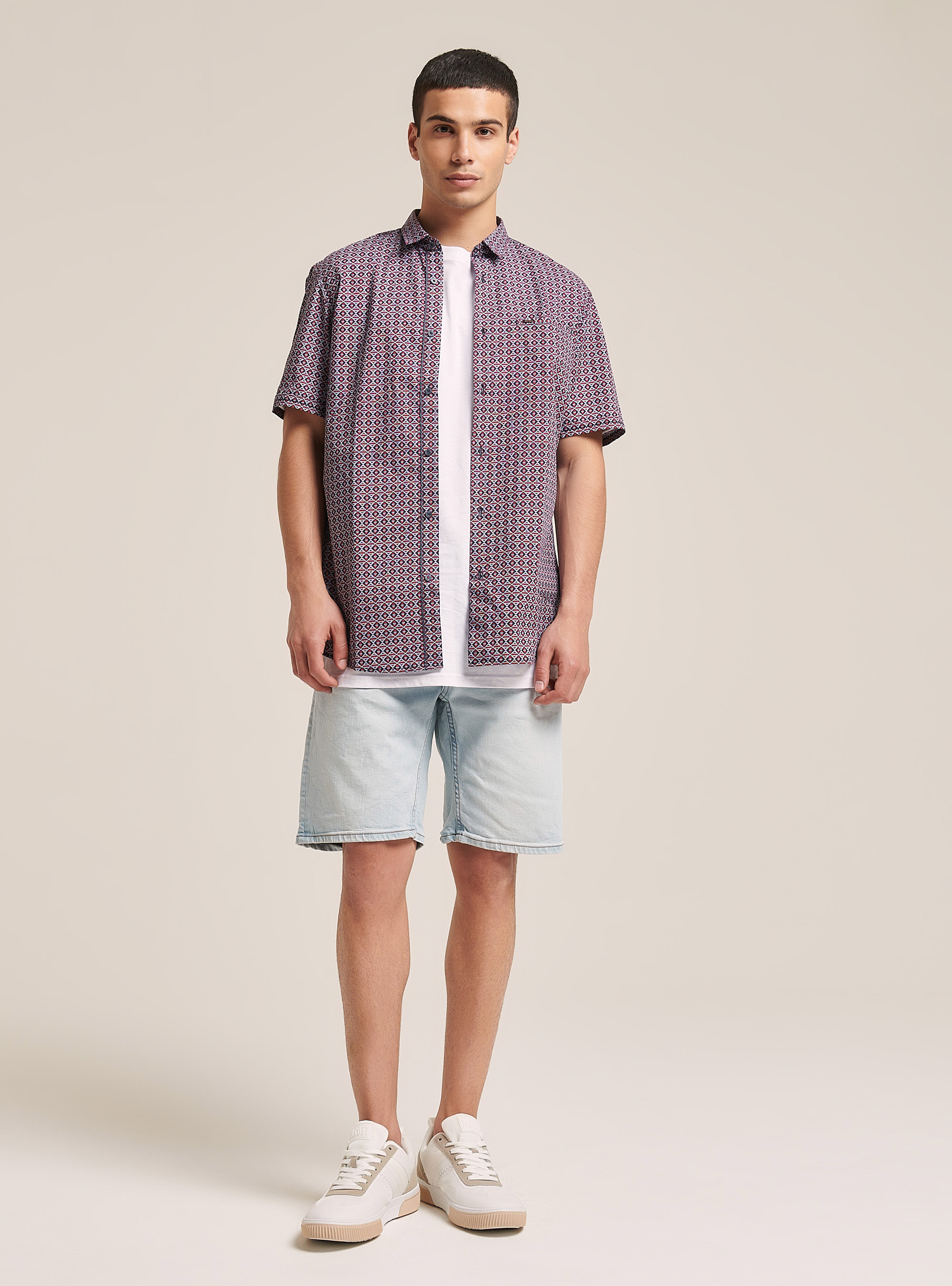 Shirt with short sleeves, C0310 BORDEAUX