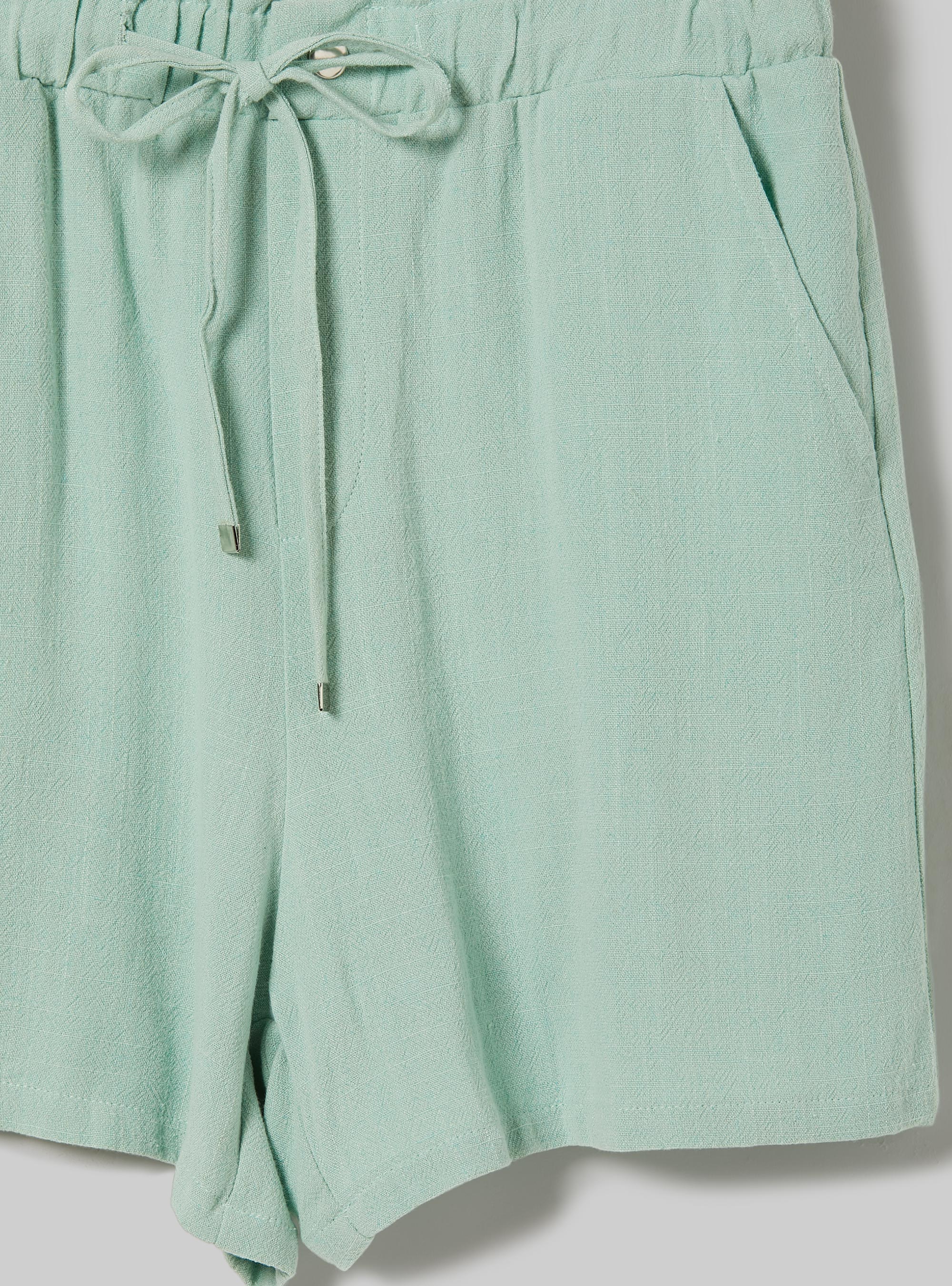 Linen blend shorts, GA3 AQUA GREEN LIGHT